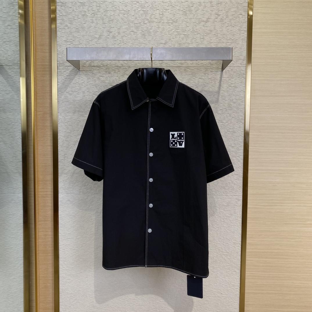 Louis Vuitton Embroidered Short-Sleeved Cotton Shirt   1AFWTV - DesignerGu