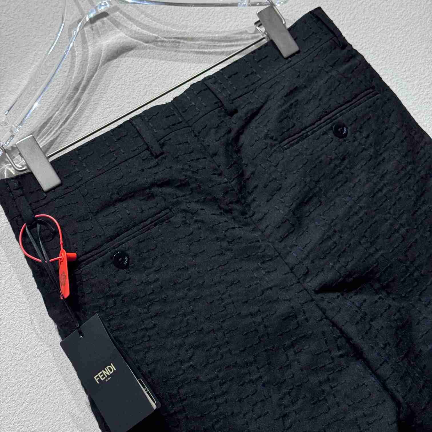Fendi Black Linen FF jacquard Short - DesignerGu
