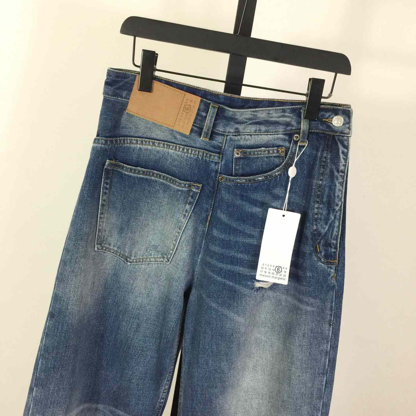 MM6 Maison Margiela Twist Wide Leg Jeans - DesignerGu