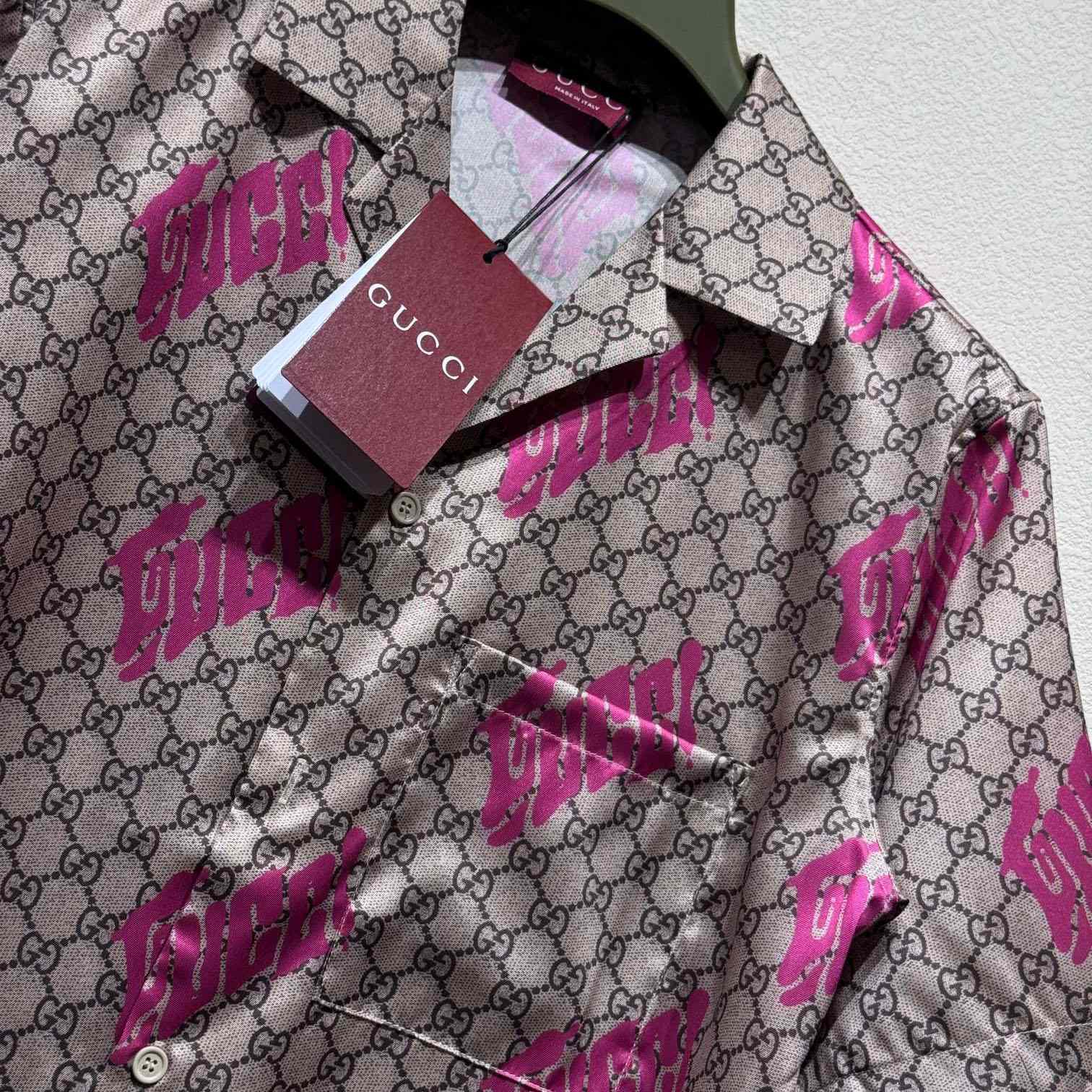 Gucci Printed Silk Twill Bowling Shirt - DesignerGu