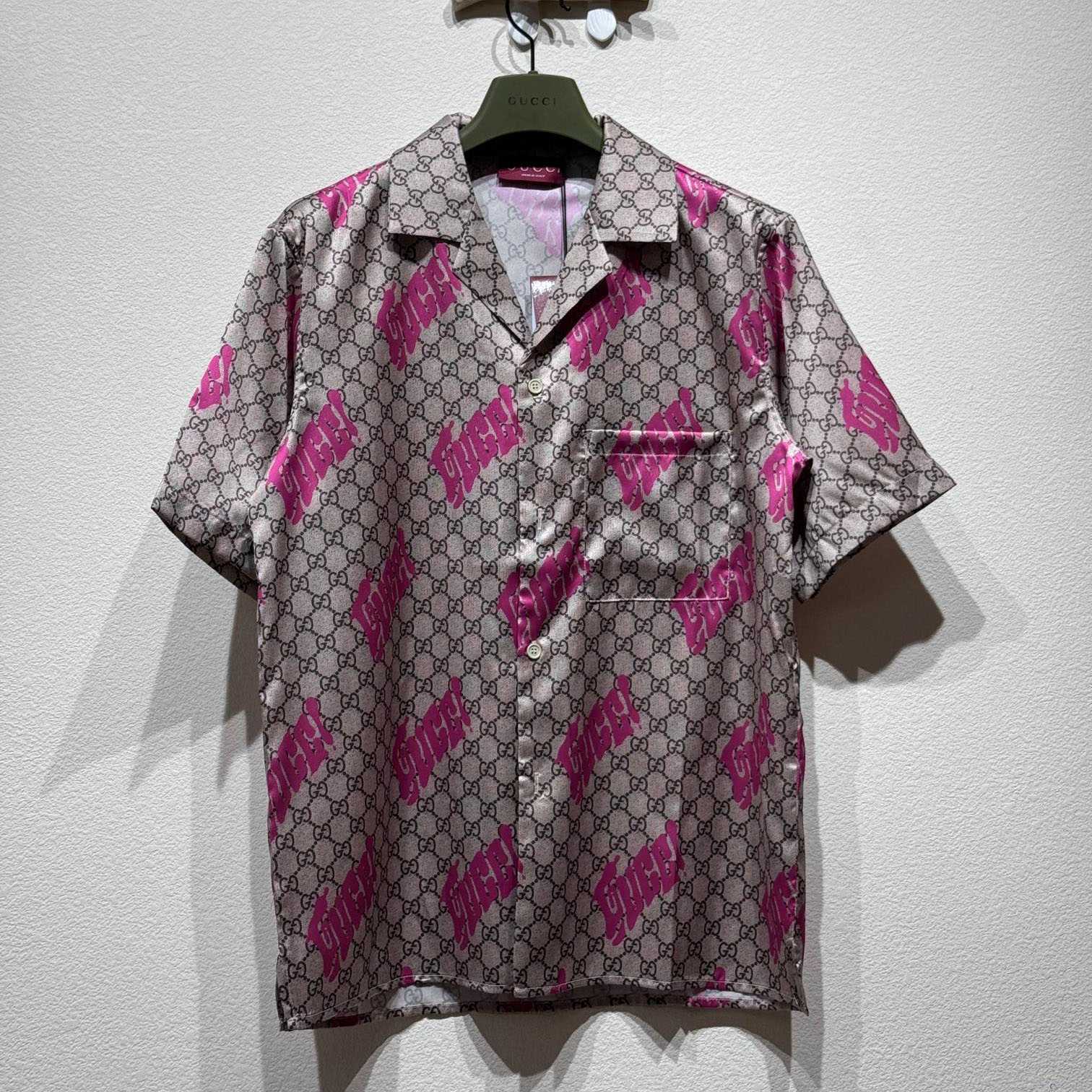 Gucci Printed Silk Twill Bowling Shirt - DesignerGu