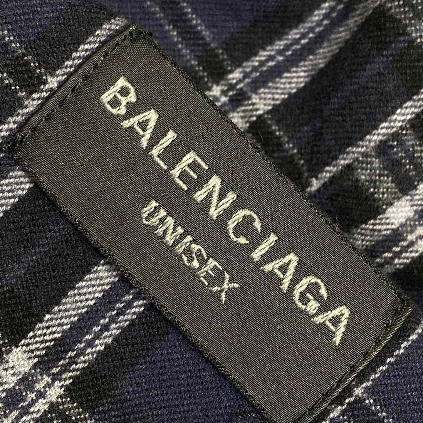 Balenciaga SS25 Logo Embroidered Hooded Check Jacket - DesignerGu