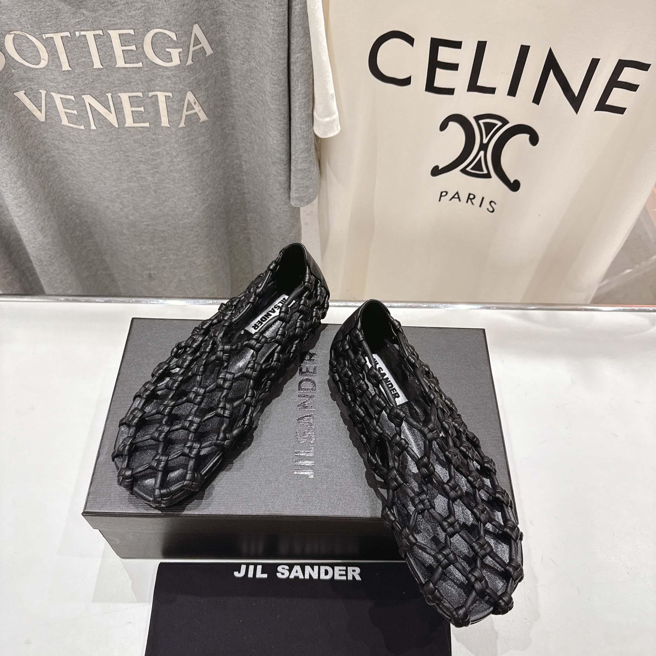 JIl Sander Knot-detail Ballet Flats - DesignerGu