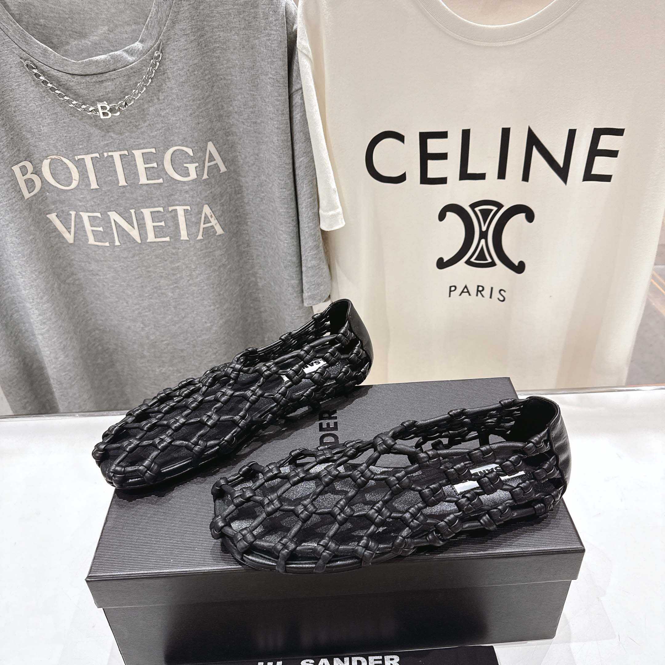 JIl Sander Knot-detail Ballet Flats - DesignerGu