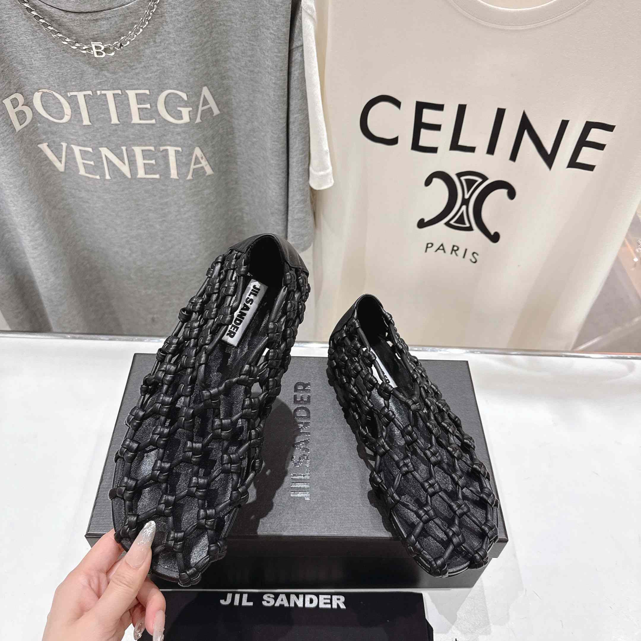 JIl Sander Knot-detail Ballet Flats - DesignerGu