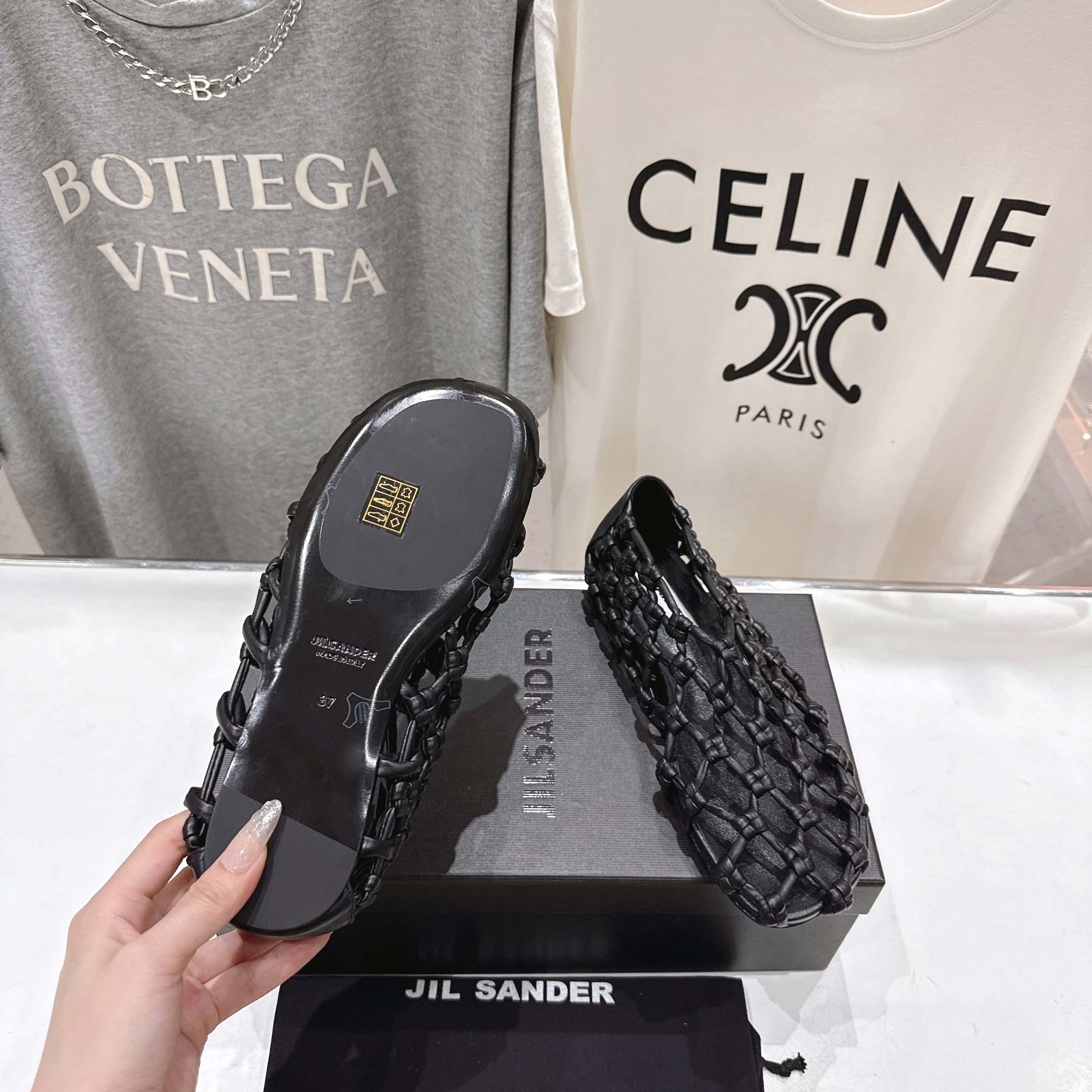 JIl Sander Knot-detail Ballet Flats - DesignerGu