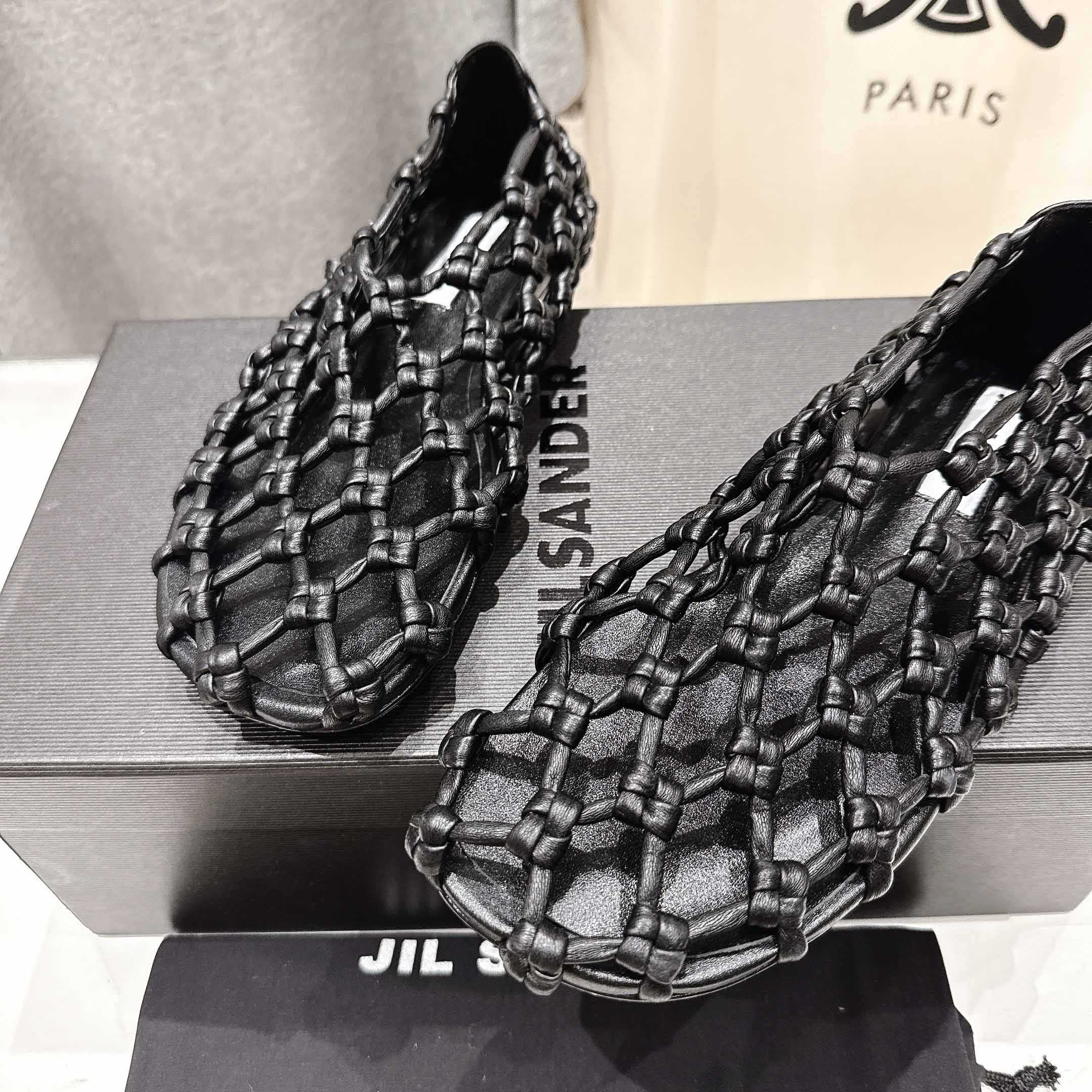 JIl Sander Knot-detail Ballet Flats - DesignerGu