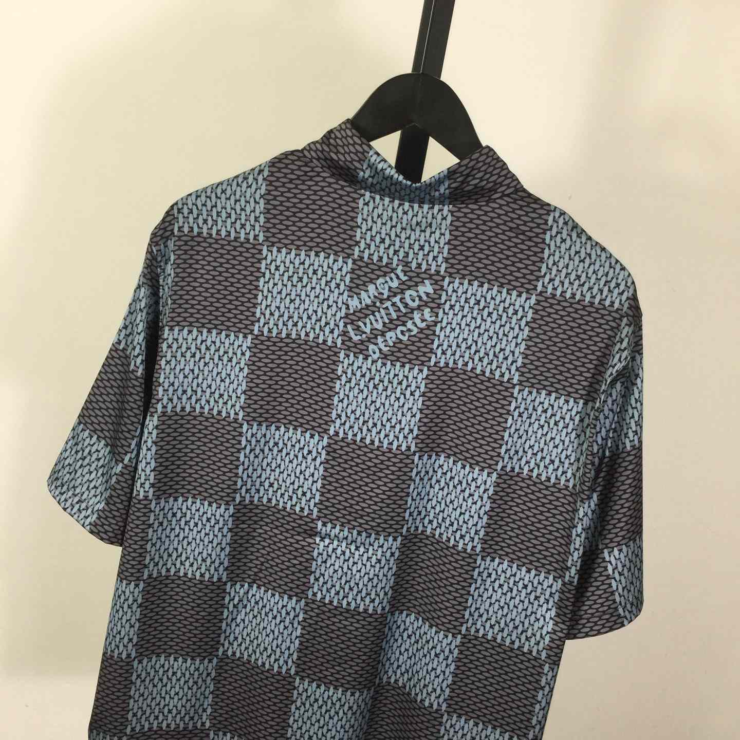 Louis Vuitton Damier Short-Sleeved Silk Shirt   1AHVXU - DesignerGu