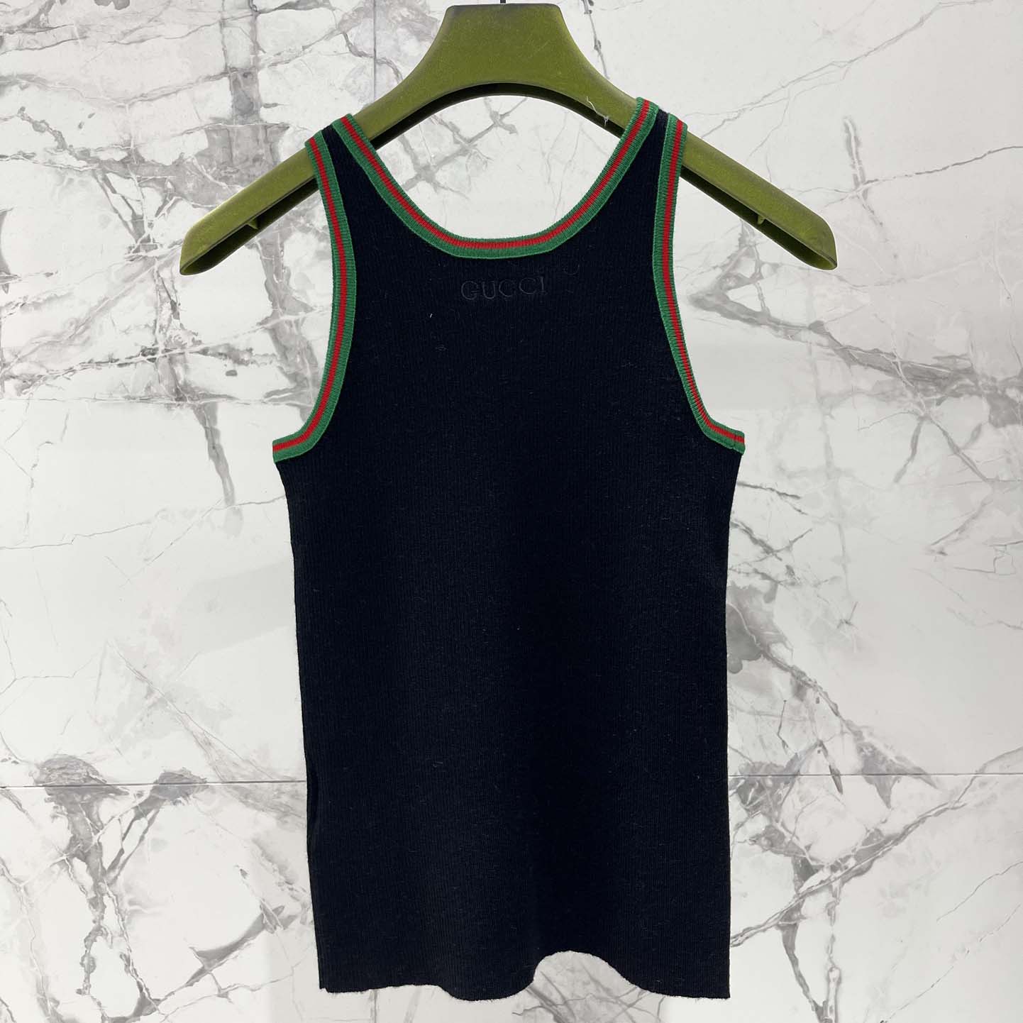 Gucci Cotton Rib Tank Top With Web - DesignerGu