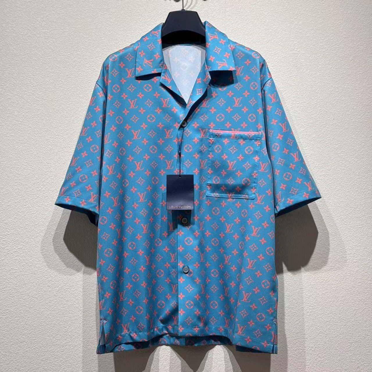 Louis Vuitton Monogram Short-Sleeved Silk Shirt - DesignerGu