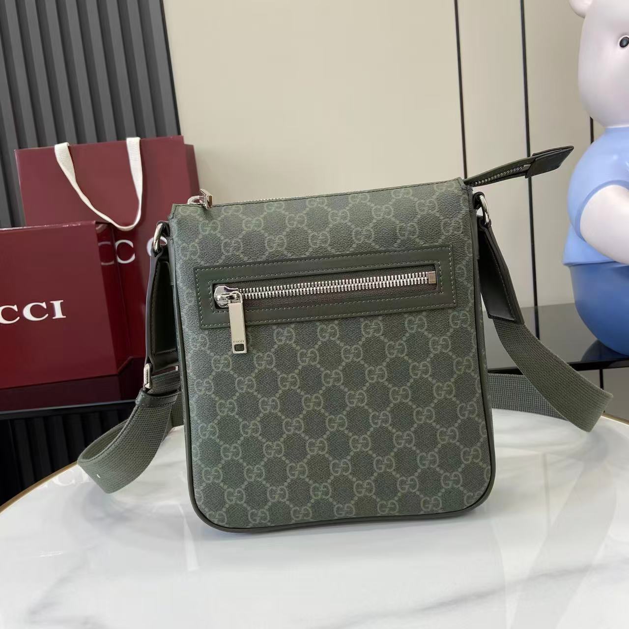 Gucci GG Monogram Small Messenger Bag - DesignerGu