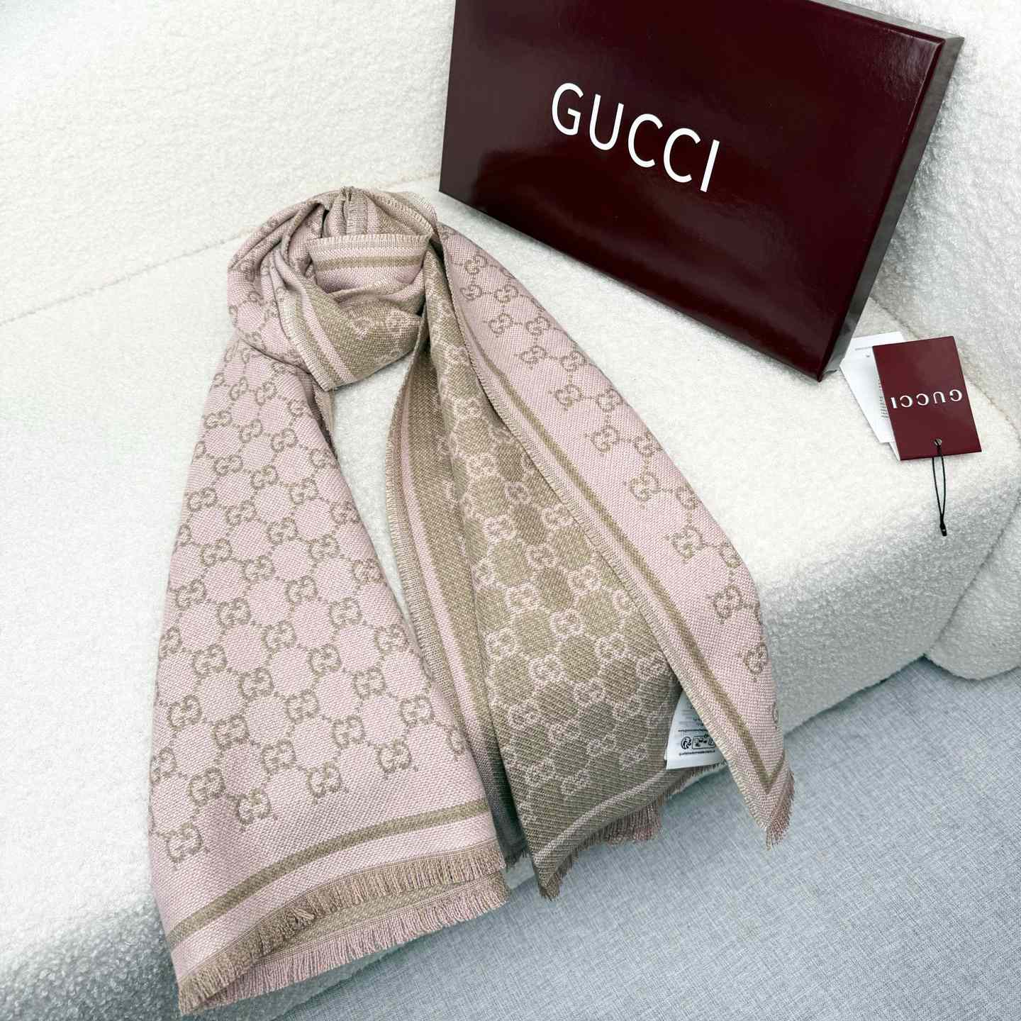 Gucci GG Wool Scarf - DesignerGu