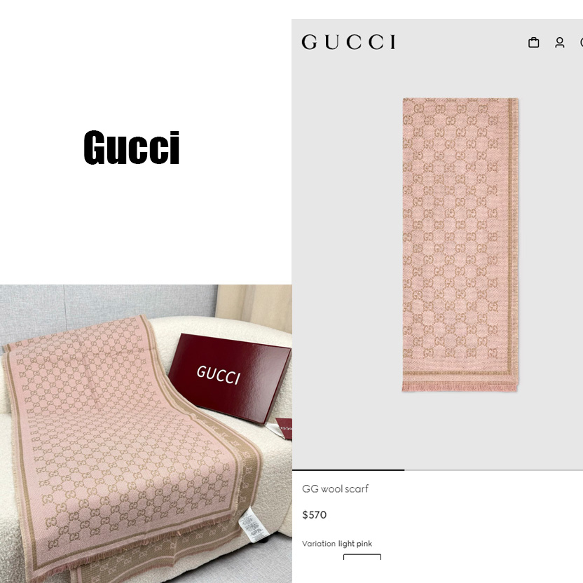 Gucci GG Wool Scarf - DesignerGu