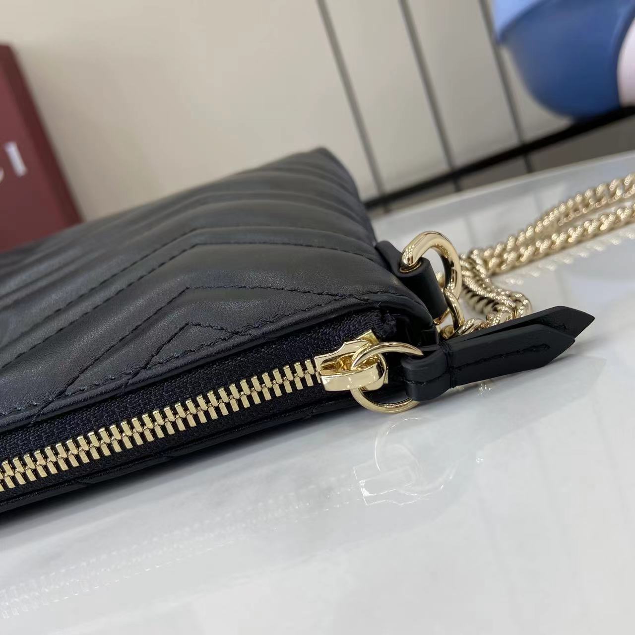 Gucci GG Marmont Pochette With Chain - DesignerGu