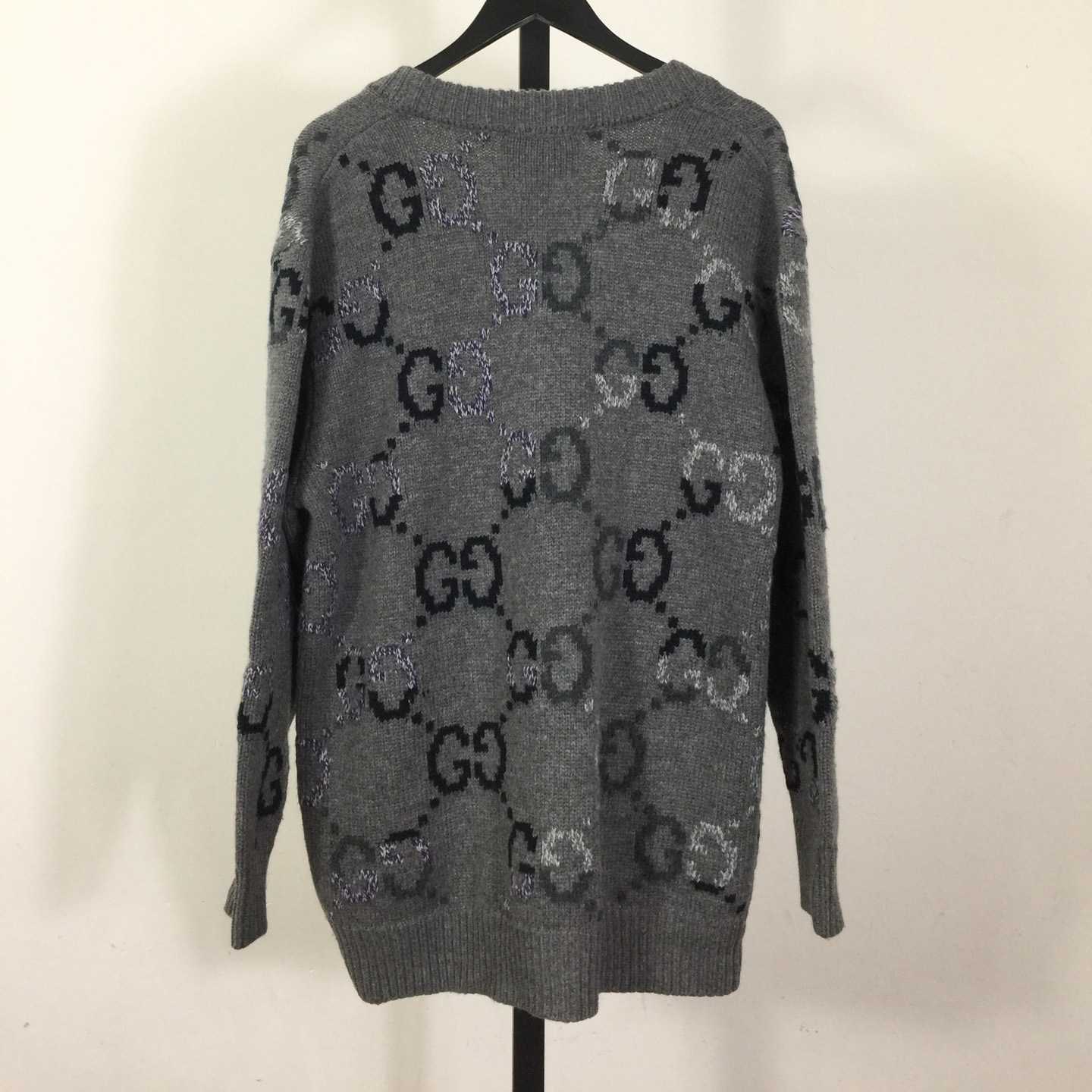 Gucci Wool Cardigan With GG Intarsia - DesignerGu