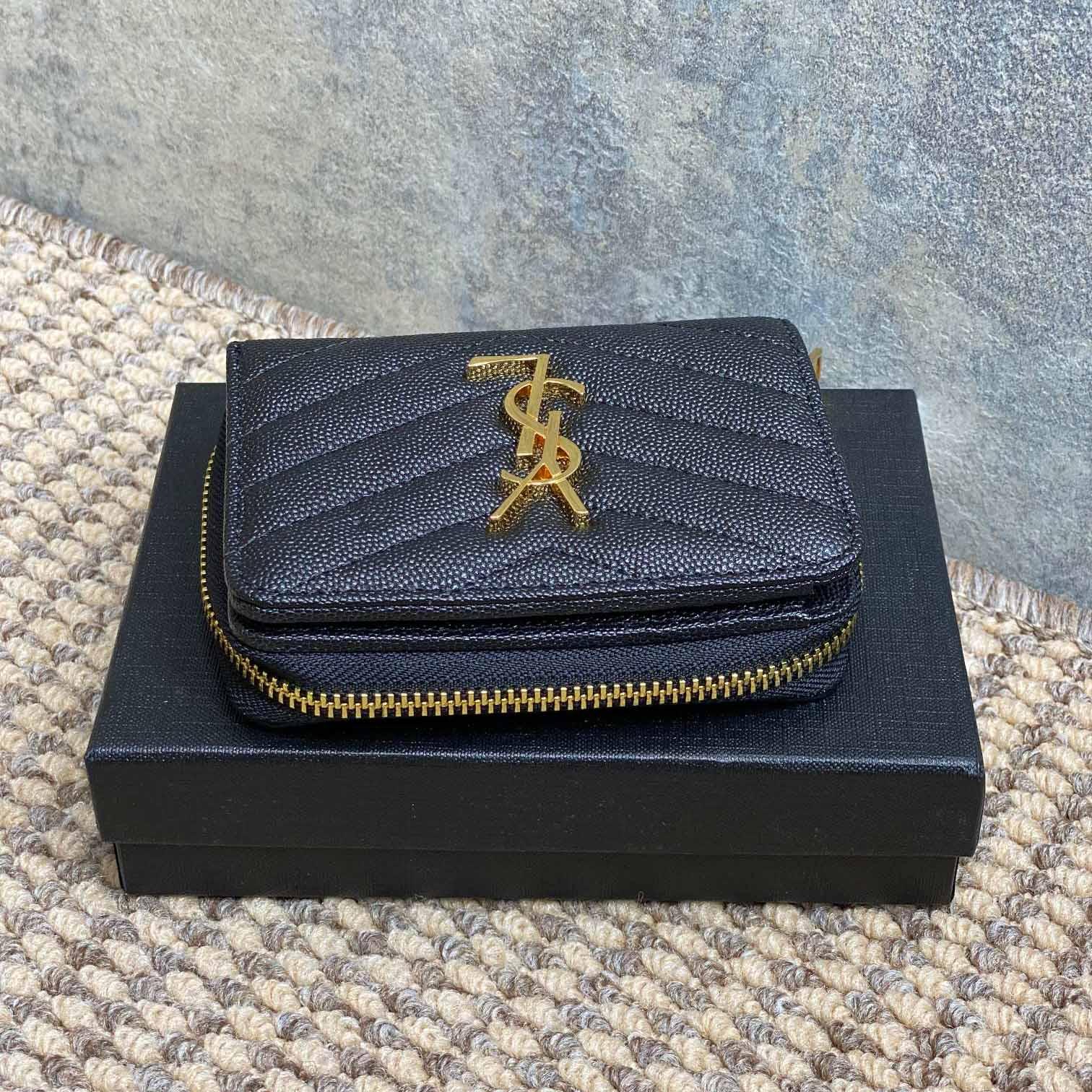 Saint Laurent Cassandre Matelassé Wallet  12x10x3cm  - DesignerGu