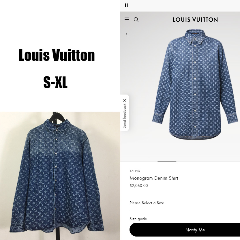 Louis Vuitton Monogram Denim Shirt   1AI195 - DesignerGu
