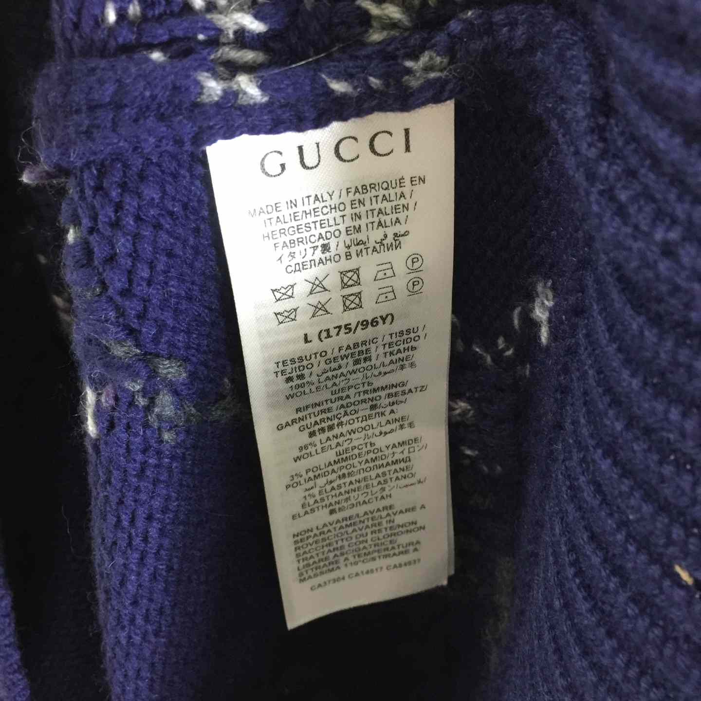 Gucci Wool Cardigan With GG Intarsia - DesignerGu