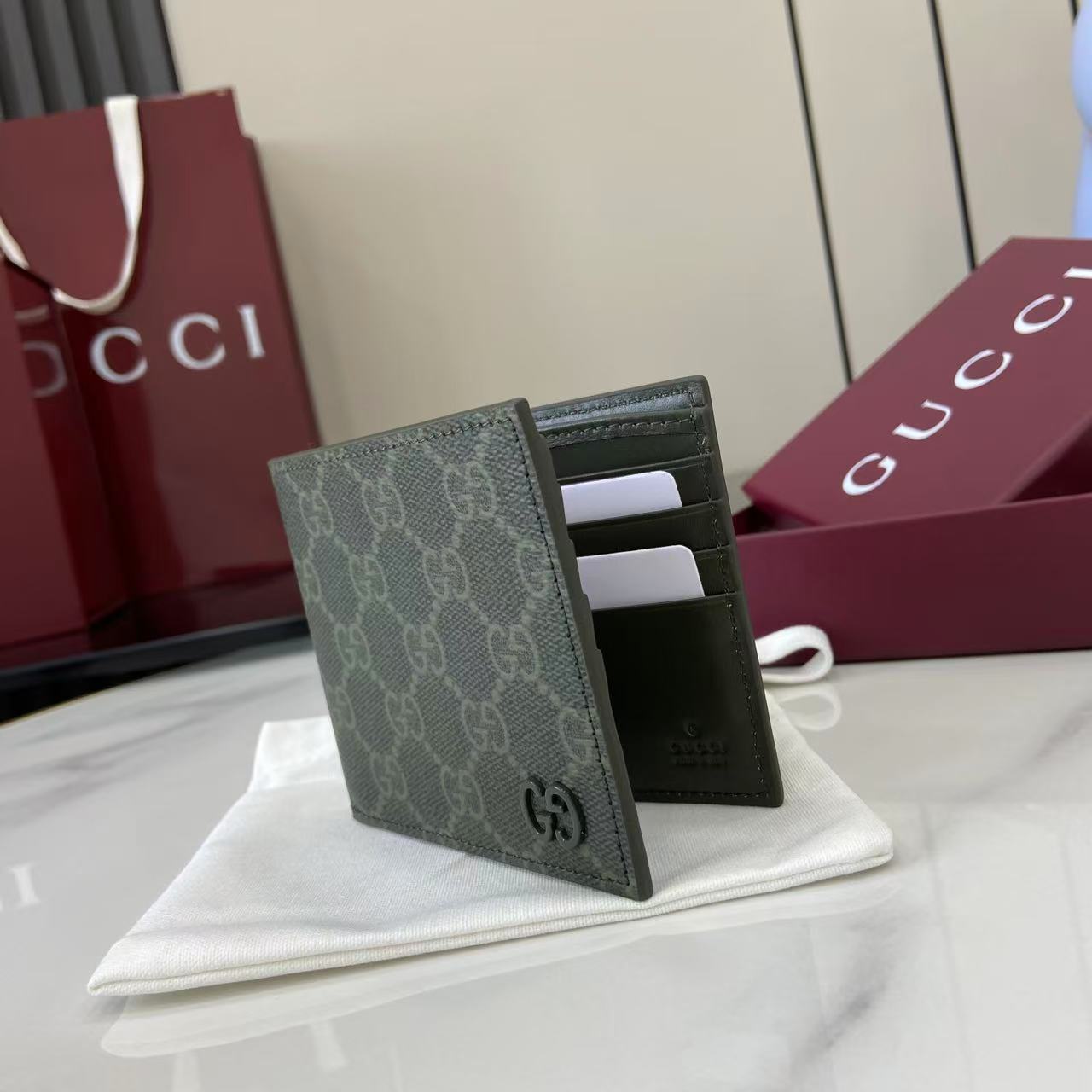 Gucci GG Monogram Bi-fold Wallet - DesignerGu