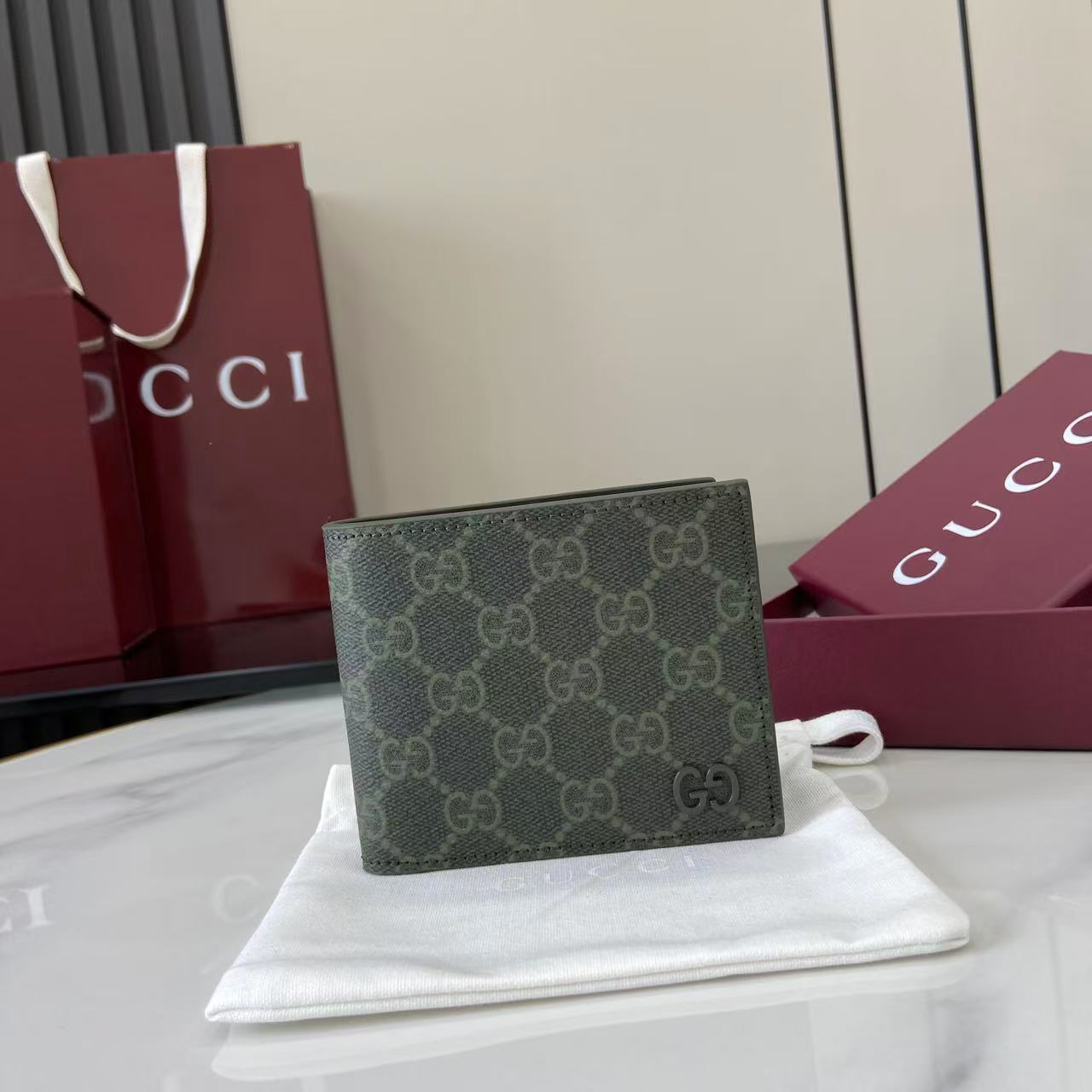 Gucci GG Monogram Bi-fold Wallet - DesignerGu