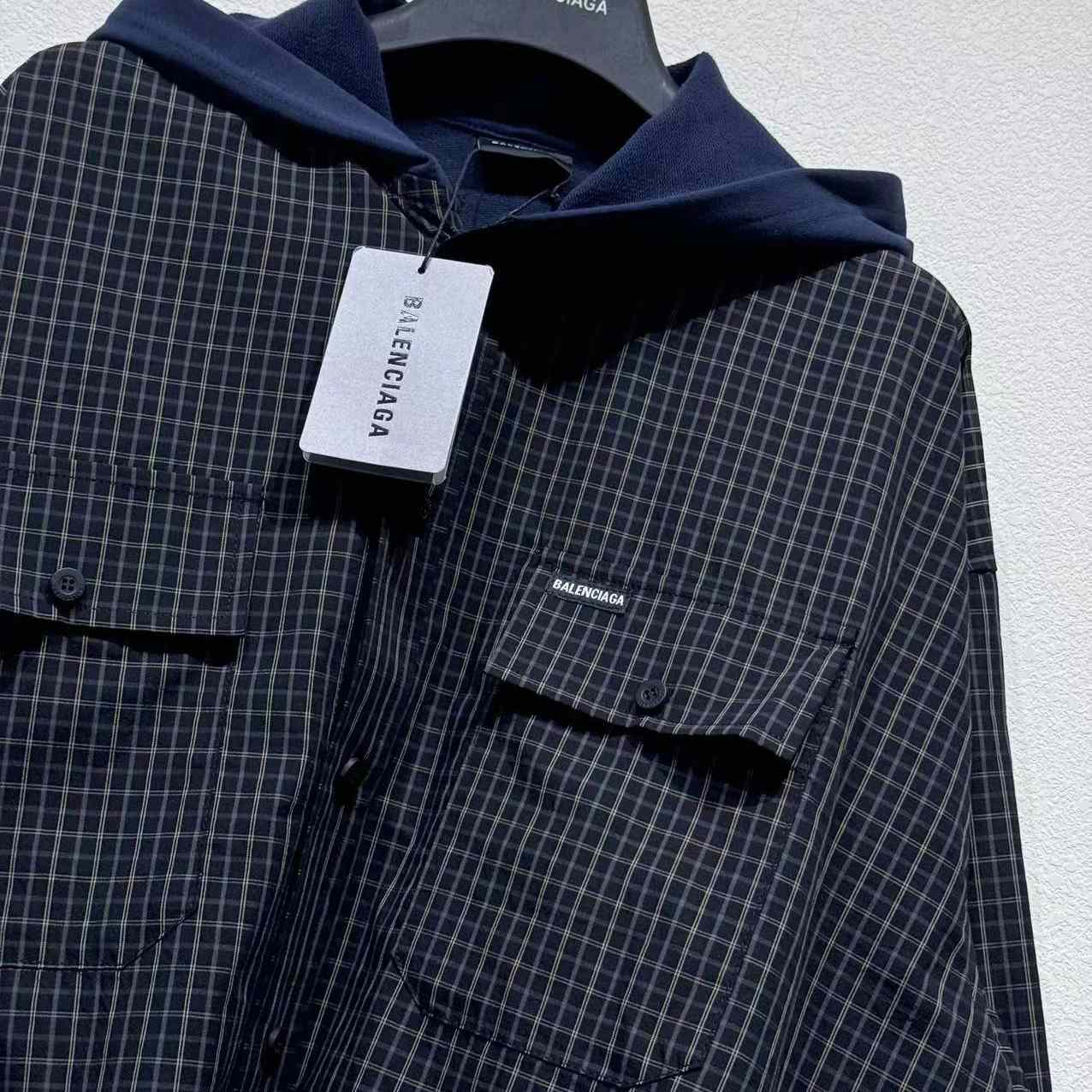 Balenciaga Cut Up Hooded Shirt - DesignerGu