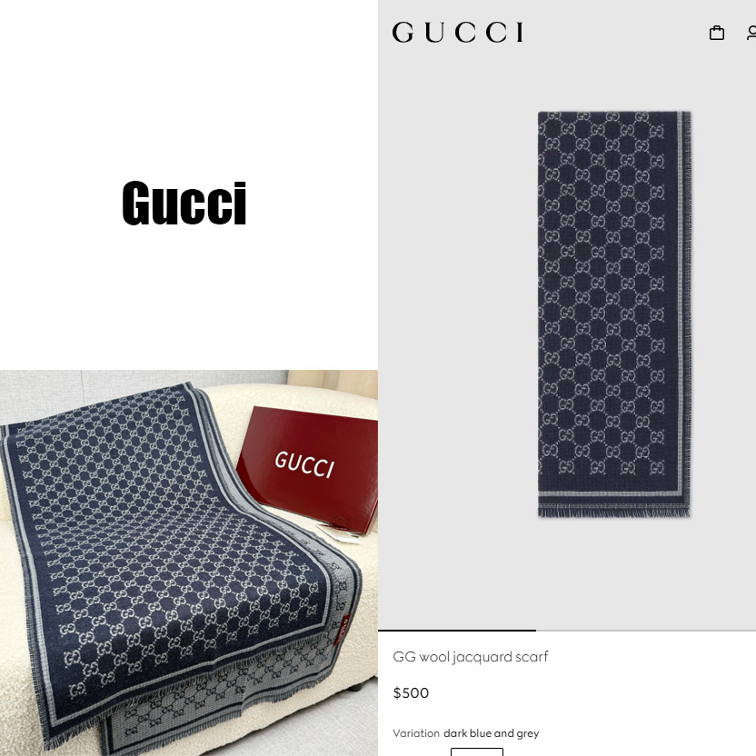 Gucci GG Wool Jacquard Scarf - DesignerGu