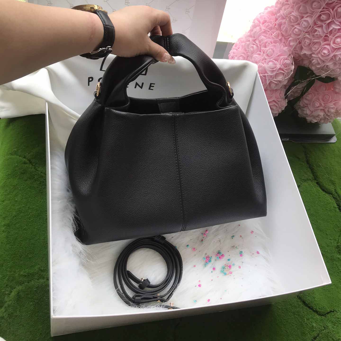Polène Black Bag  32*16*19cm - DesignerGu