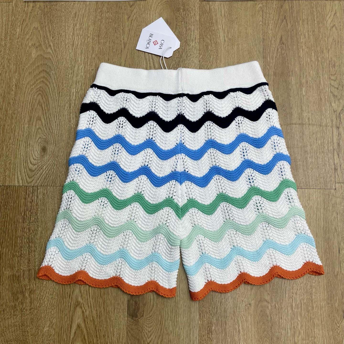 Casablanca Gradient Wave Crochet Shorts   D0108 - DesignerGu