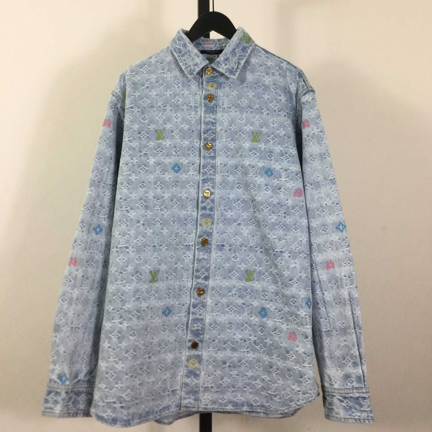 Louis Vuitton Tyler Colorful Card Denim Shirt - DesignerGu