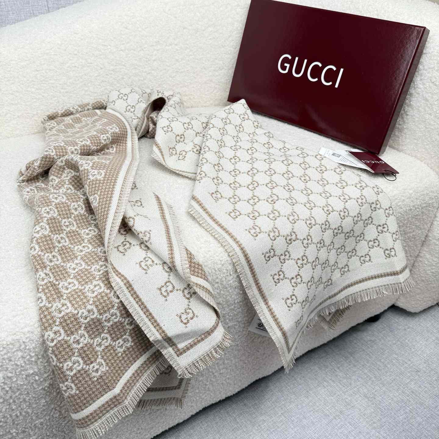 Gucci GG Wool Scarf - DesignerGu