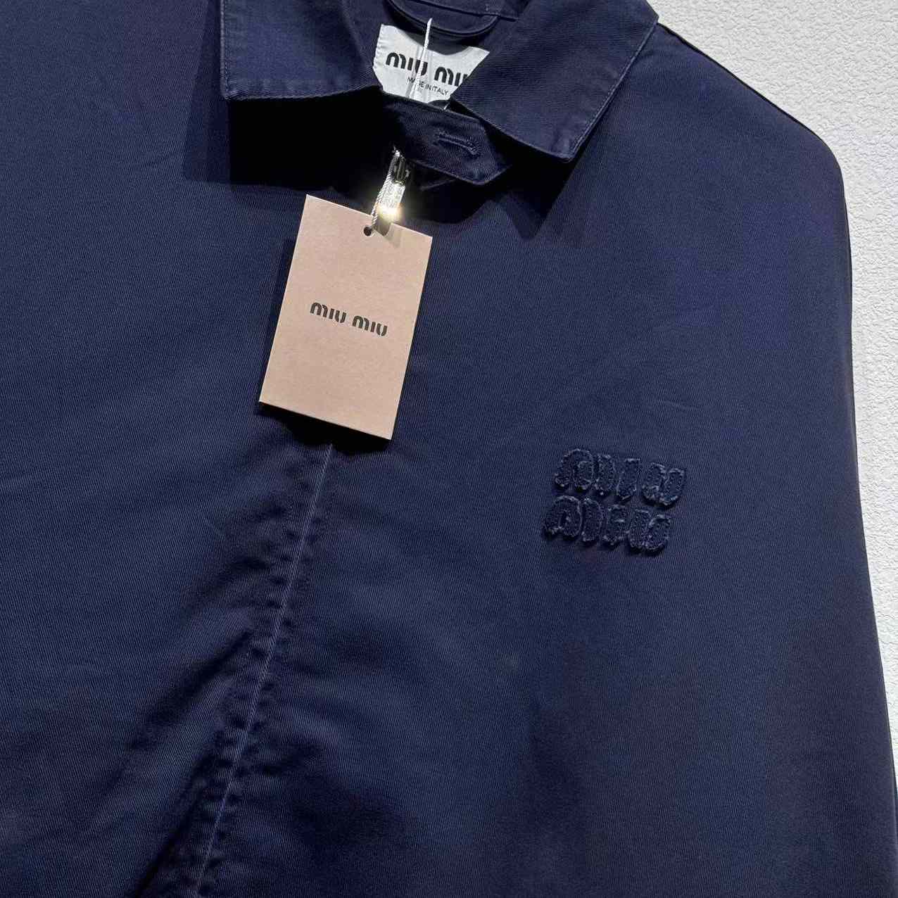 Miu Miu Gabardine Jacket 'Blue' - DesignerGu