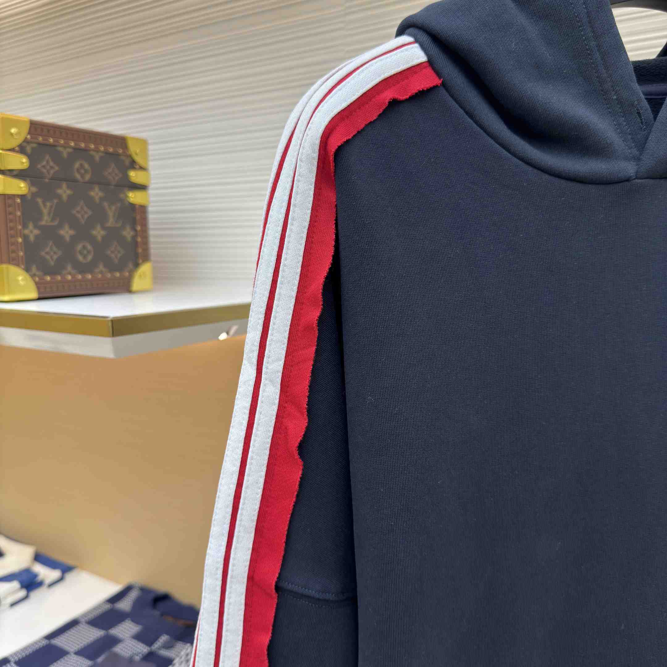 Balenciaga Unity Sports Icon Large Hoodie in faded black and white dry fleece - DesignerGu