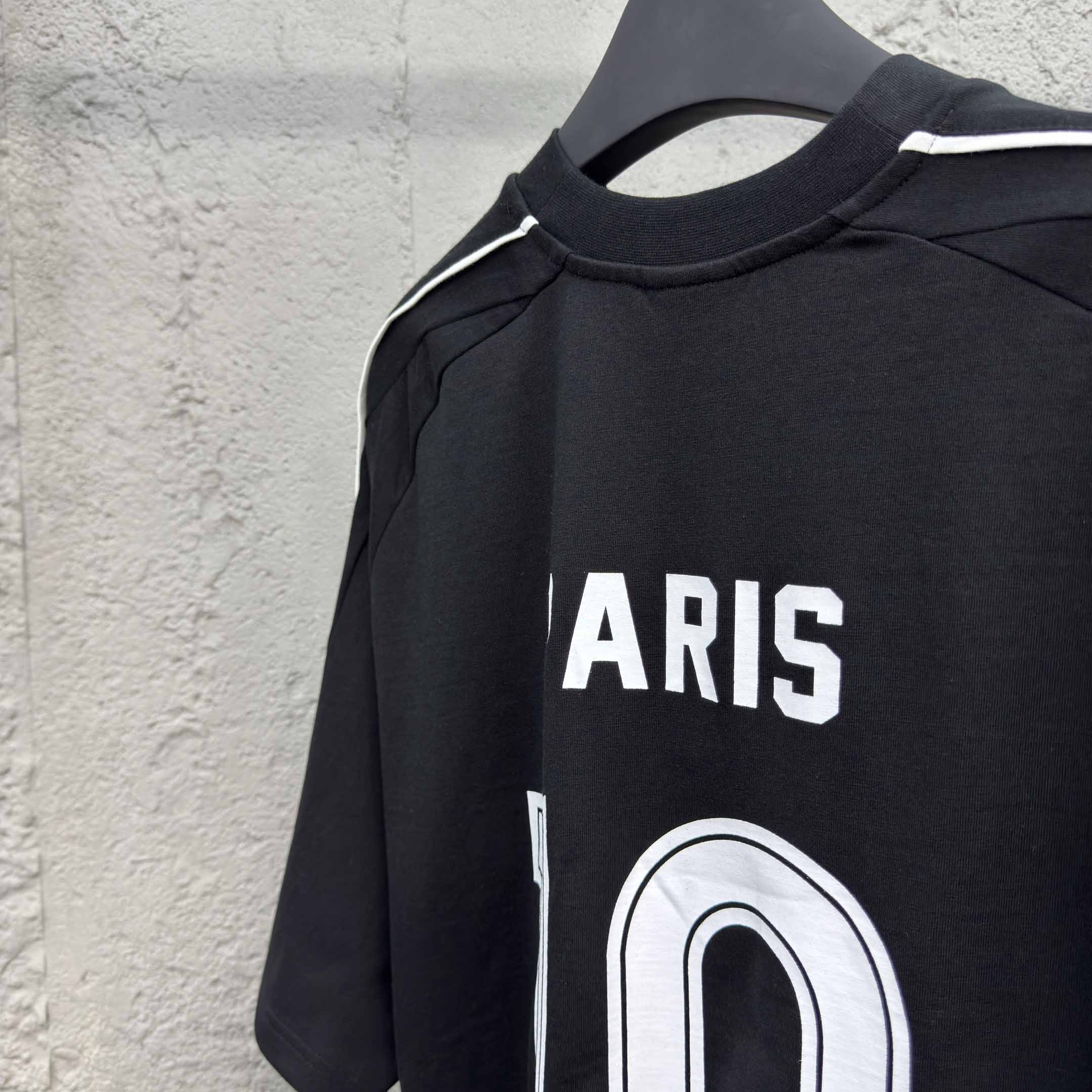 Balenciaga Paris Soccer T-Shirt Oversized In Black - DesignerGu