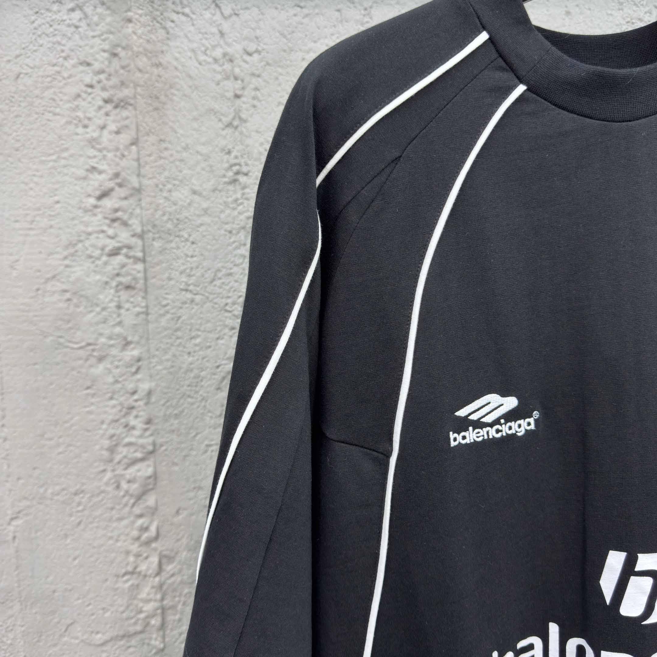 Balenciaga Paris Soccer T-Shirt Oversized In Black - DesignerGu