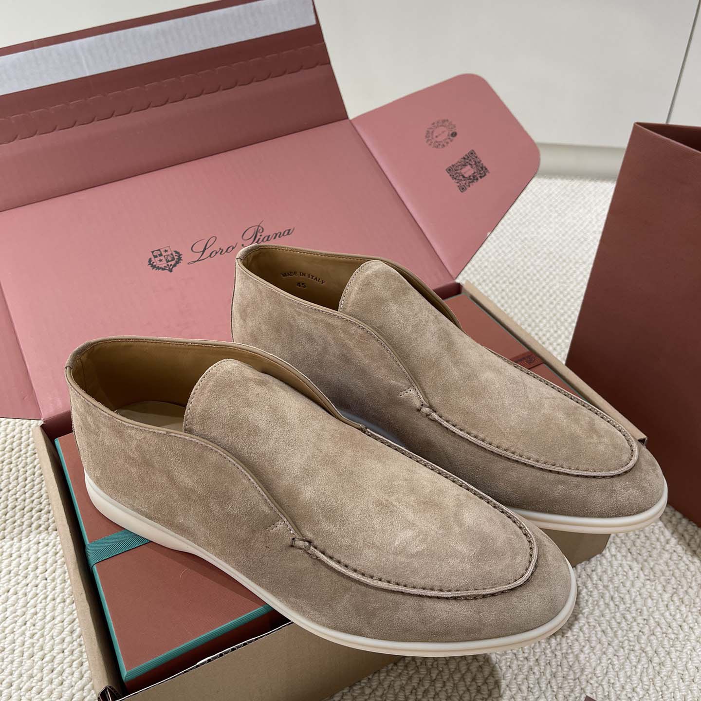 Loro Piana White Sole Summer Walk Loafers - DesignerGu