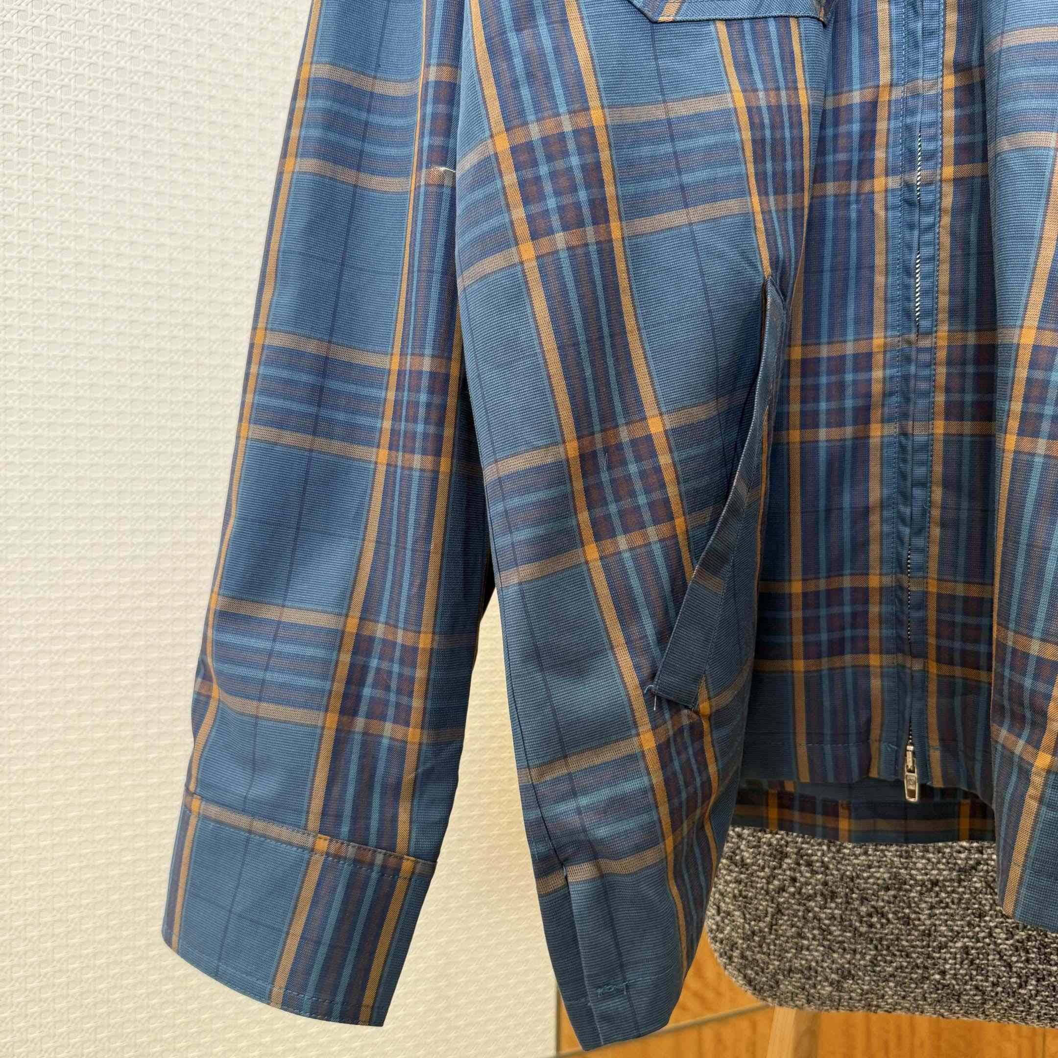 Balenciaga Zip-Up Shirt In Blue And Orange - DesignerGu