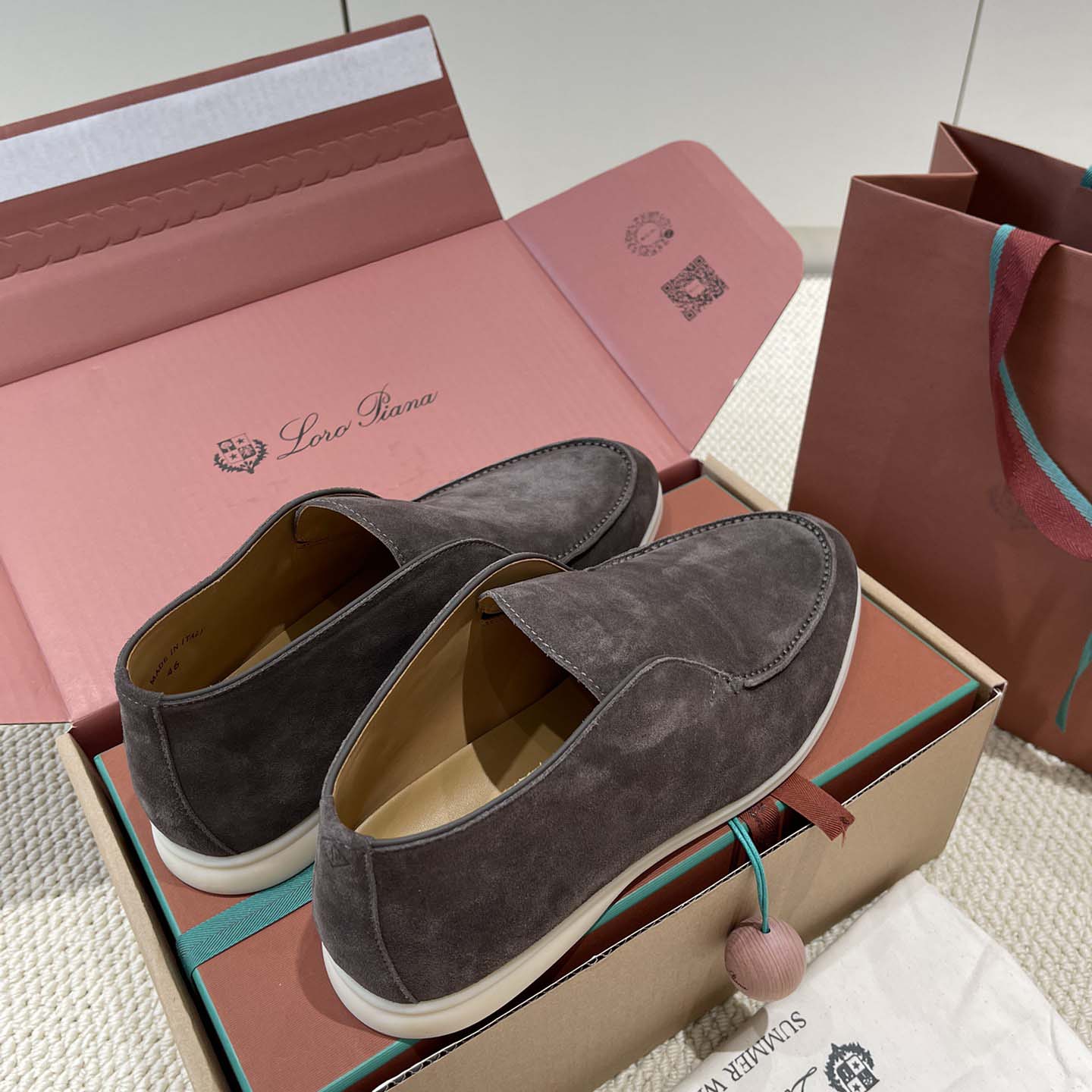 Loro Piana White Sole Summer Walk Loafers - DesignerGu