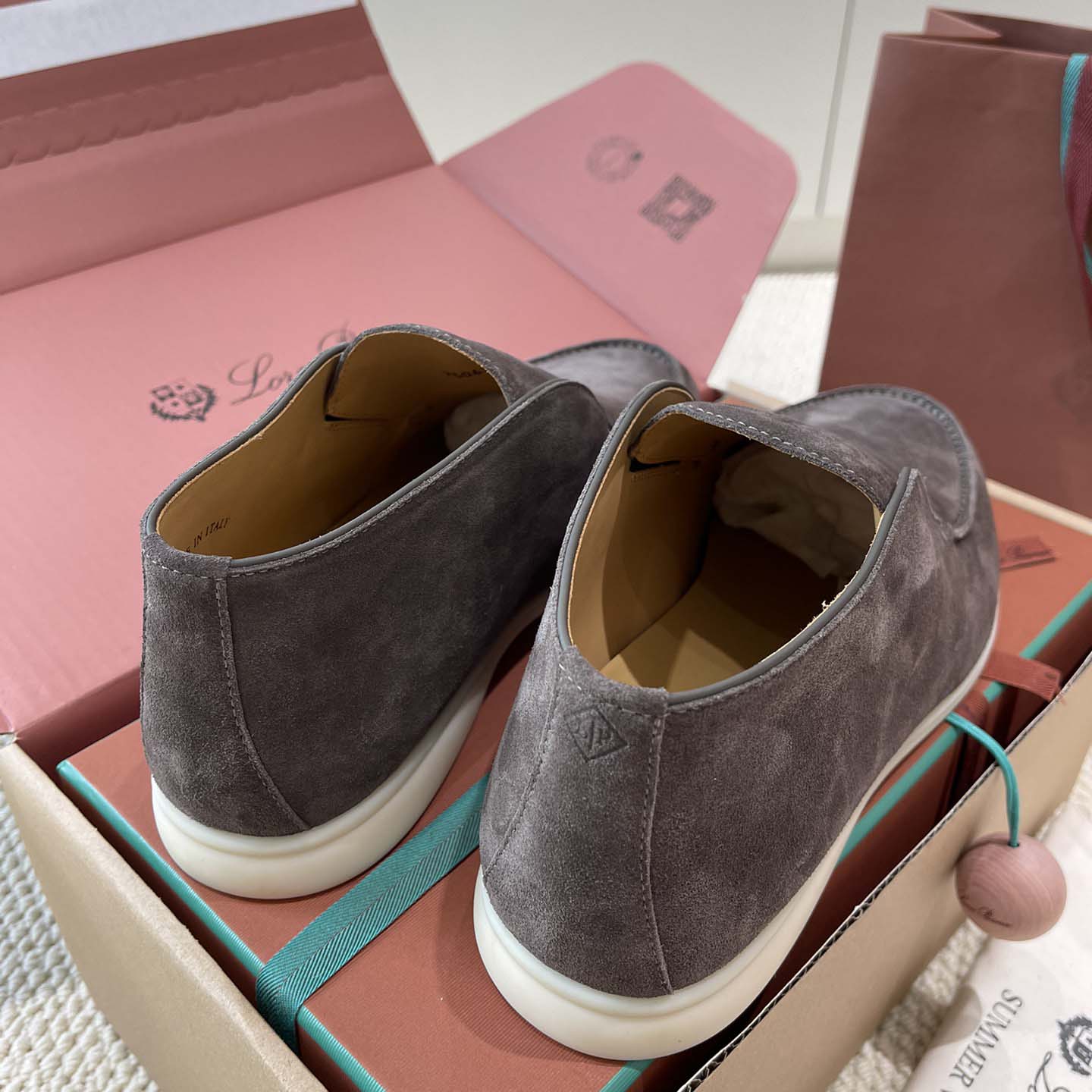 Loro Piana White Sole Summer Walk Loafers - DesignerGu