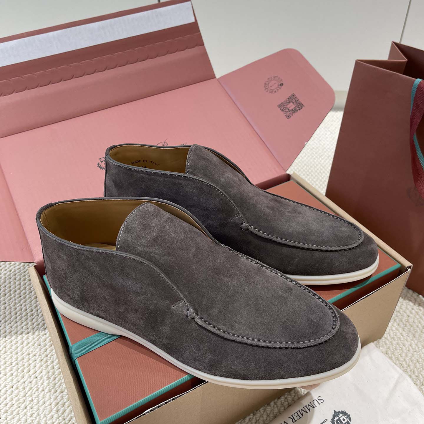 Loro Piana White Sole Summer Walk Loafers - DesignerGu