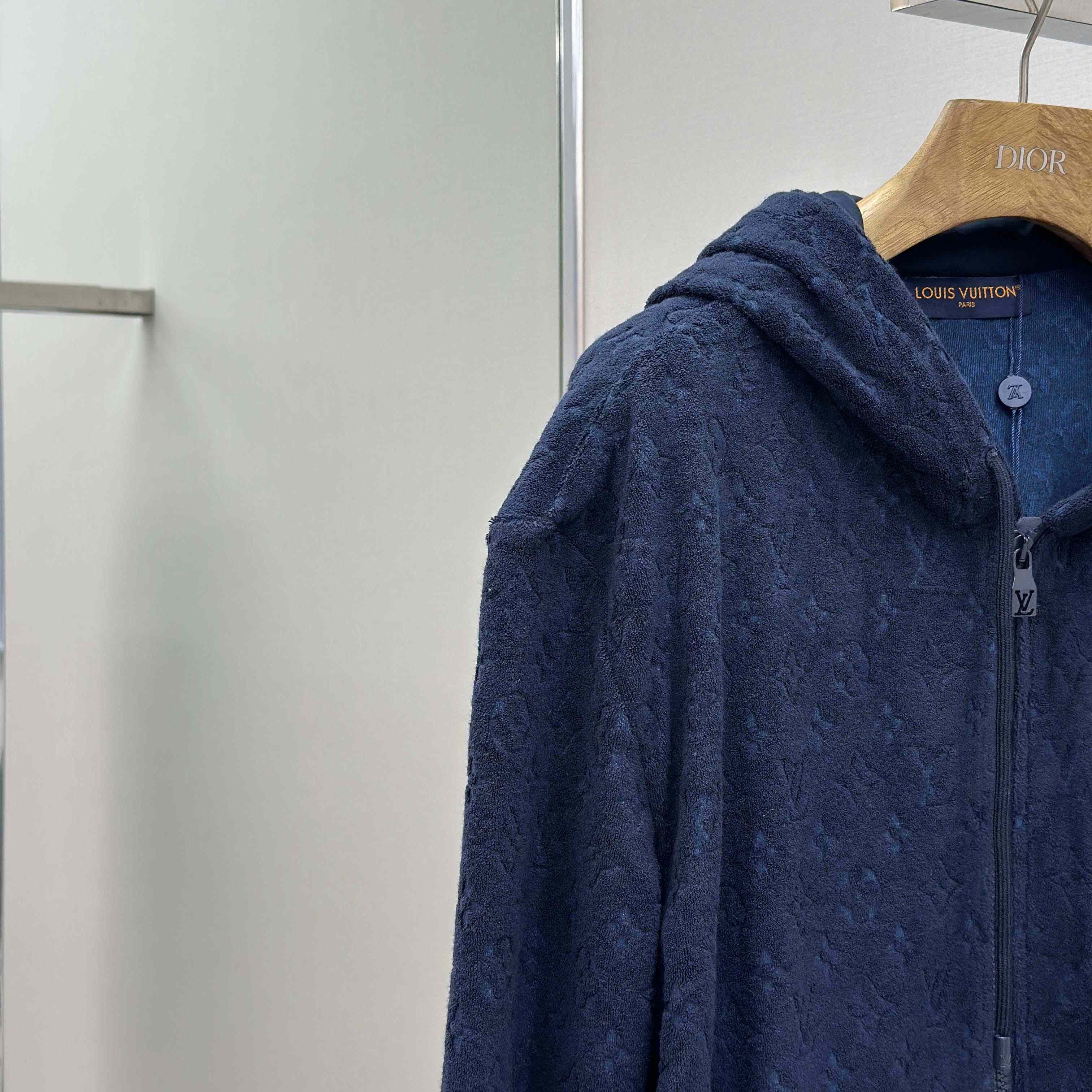 Louis Vuitton Monogram French Terry Zip-Through Hoodie   1AHUWW - DesignerGu