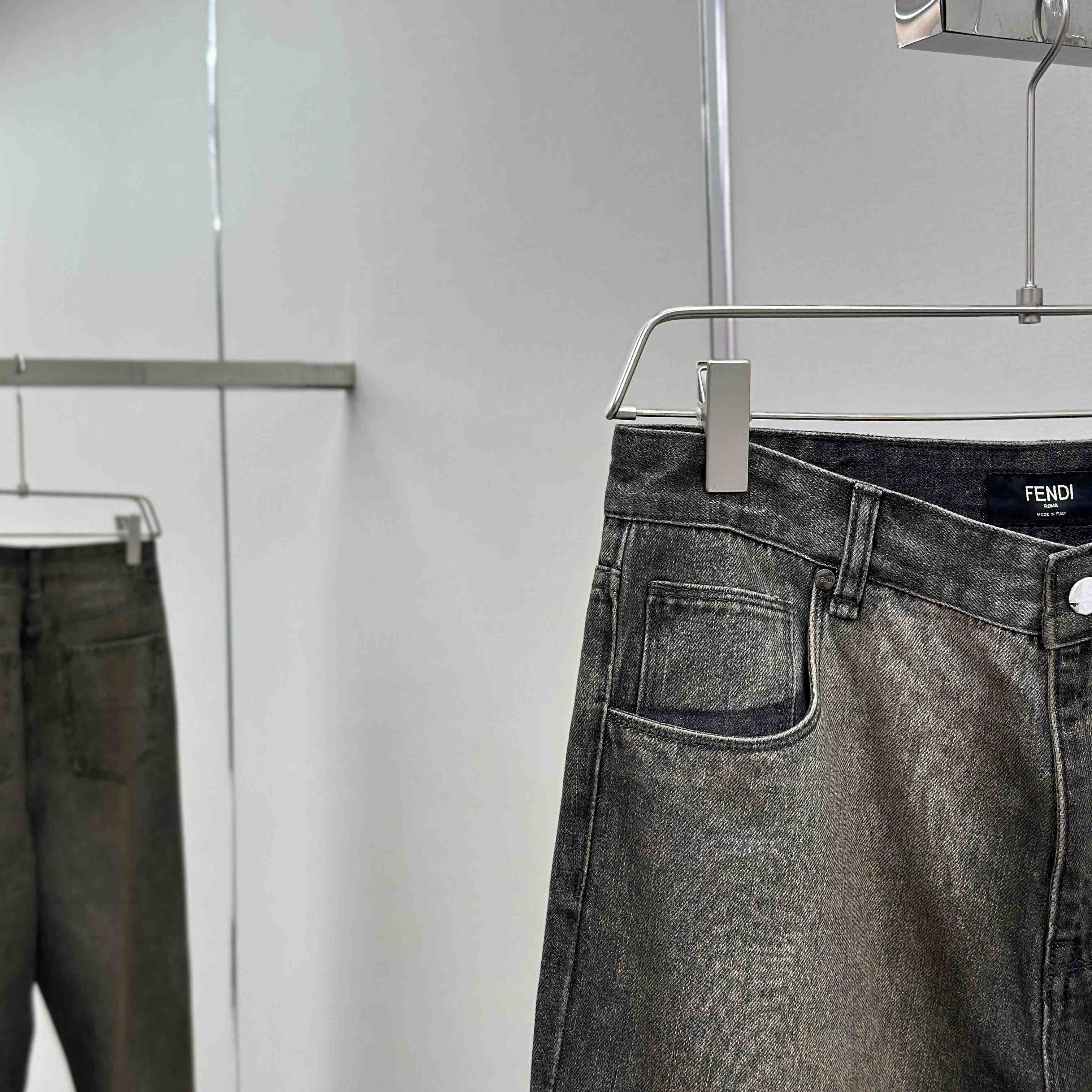 Fendi Grey Overdyed Jeans - DesignerGu