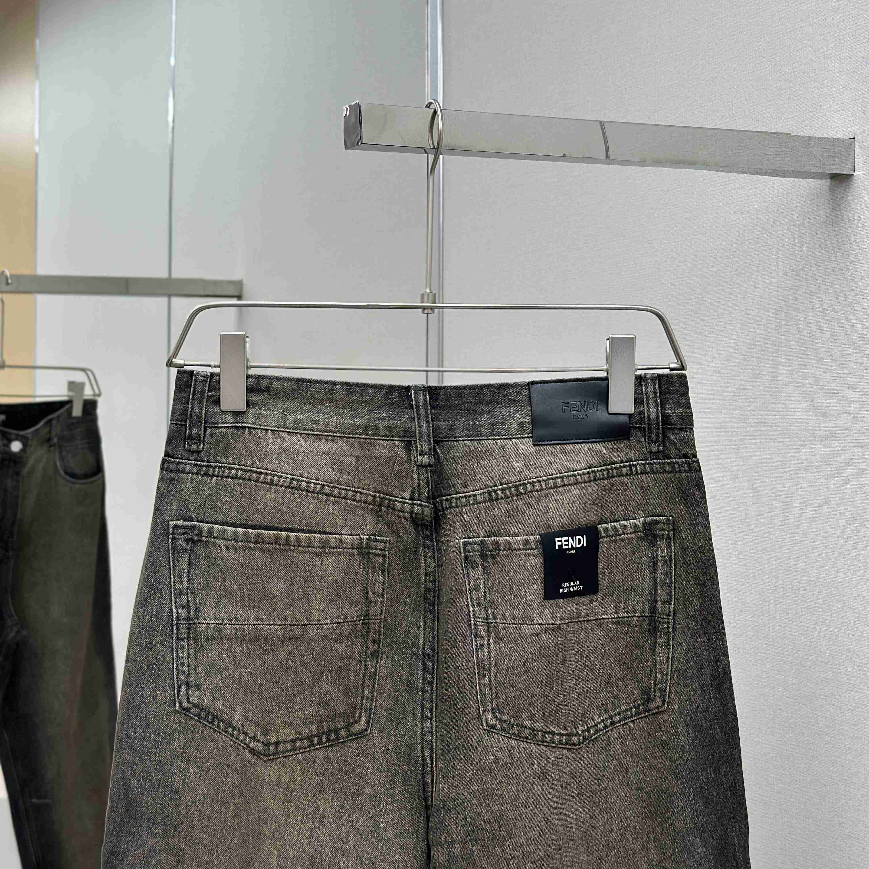 Fendi Grey Overdyed Jeans - DesignerGu