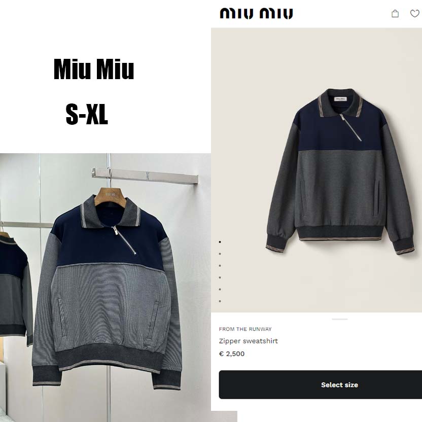 Miu Miu Zipper Sweatshirt - DesignerGu