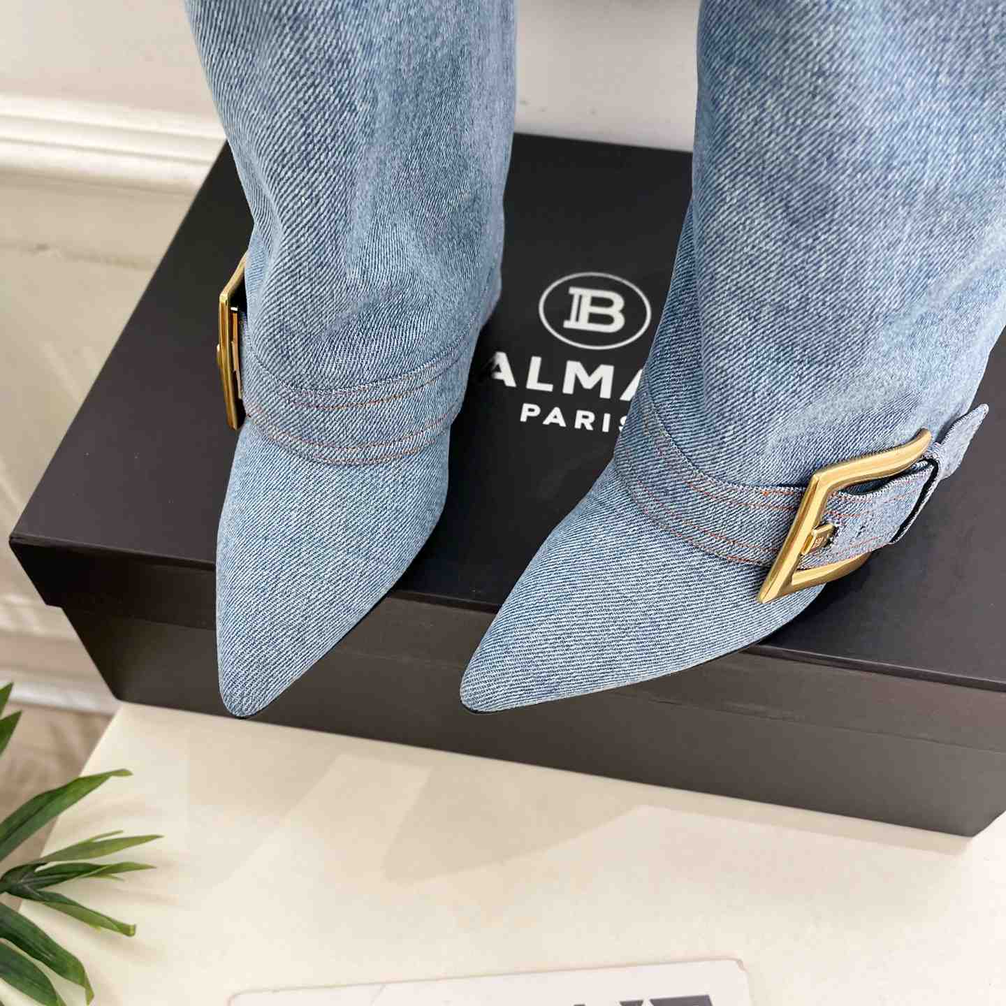Balmain Anthem Denim Boots - DesignerGu