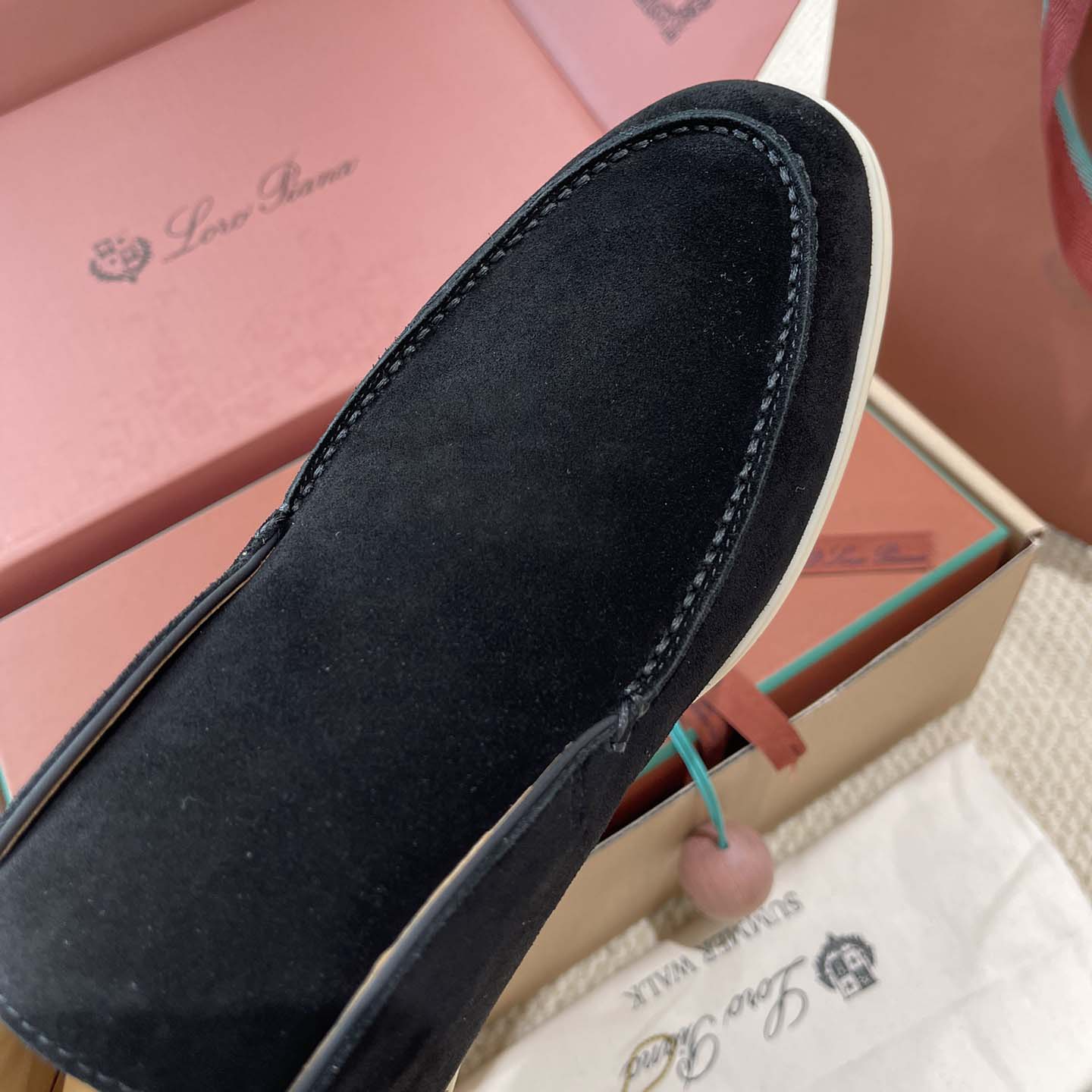 Loro Piana White Sole Summer Walk Loafers - DesignerGu