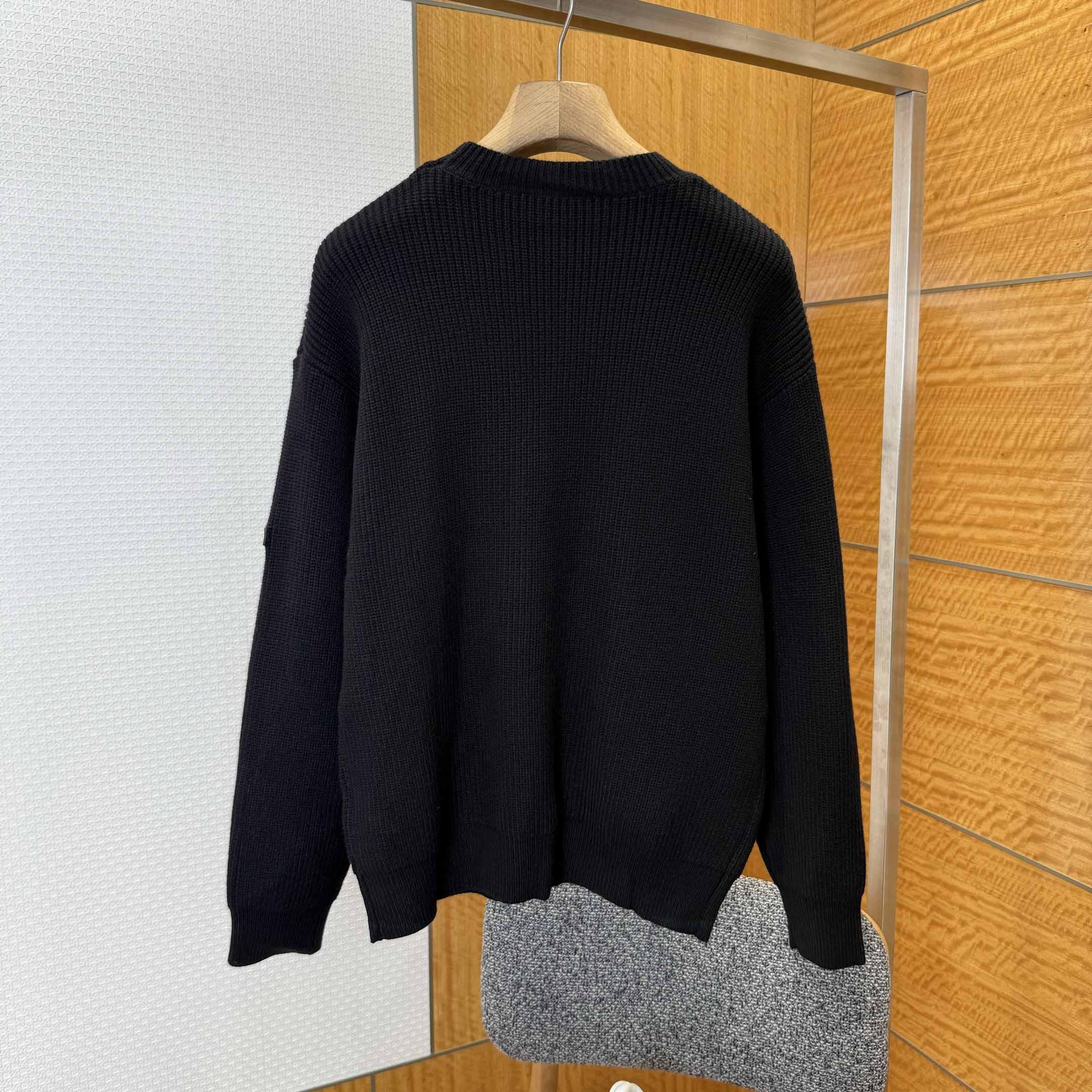 Balenciaga Logo-patch Stretch-wool Jumper - DesignerGu