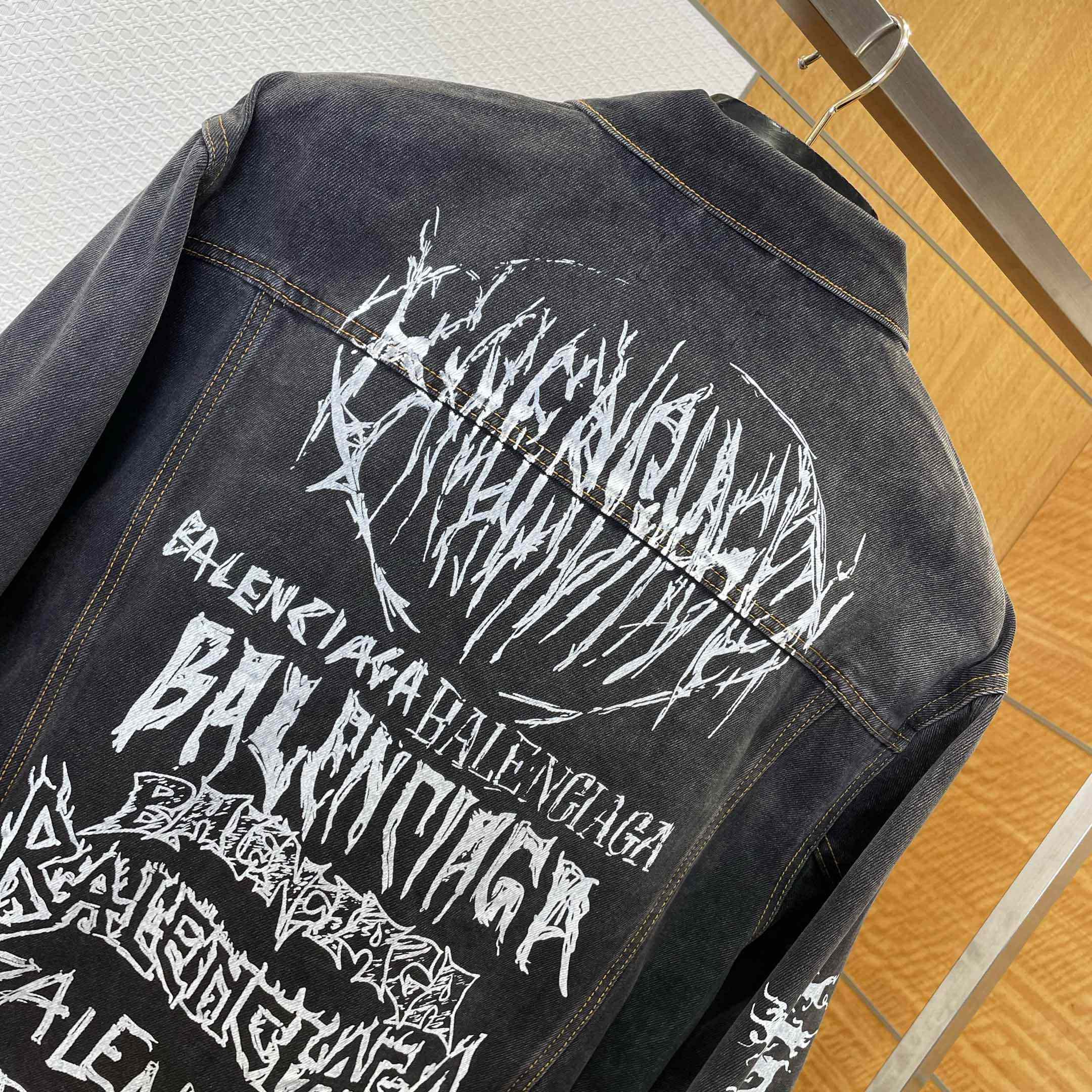Balenciaga Graffiti Denim Jacket - DesignerGu