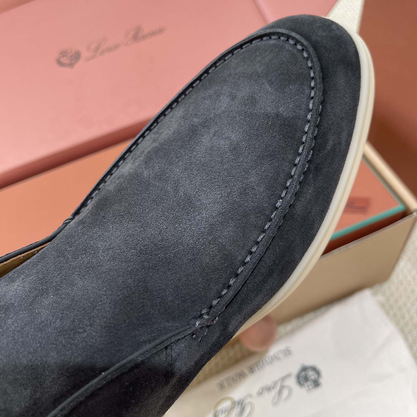 Loro Piana White Sole Summer Walk Loafers - DesignerGu