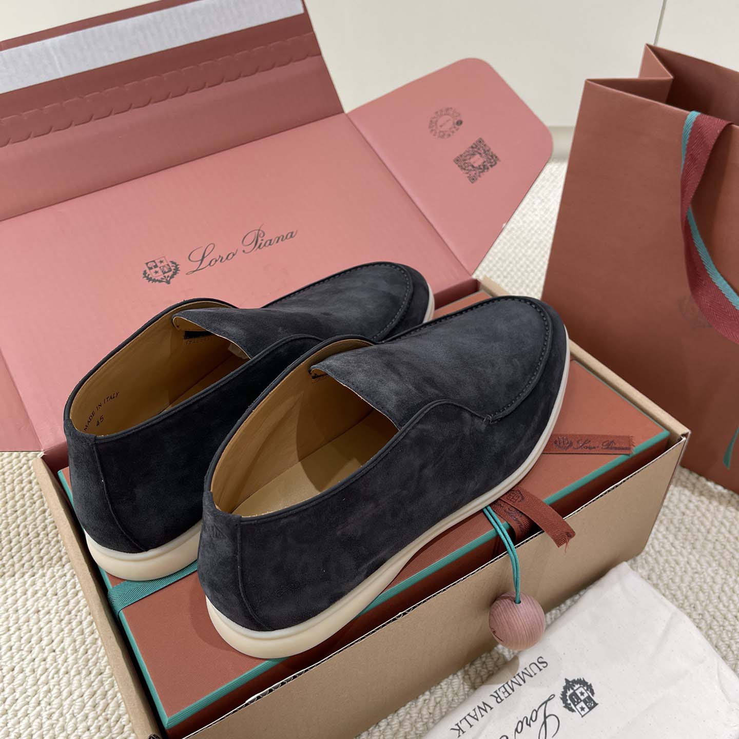 Loro Piana White Sole Summer Walk Loafers - DesignerGu