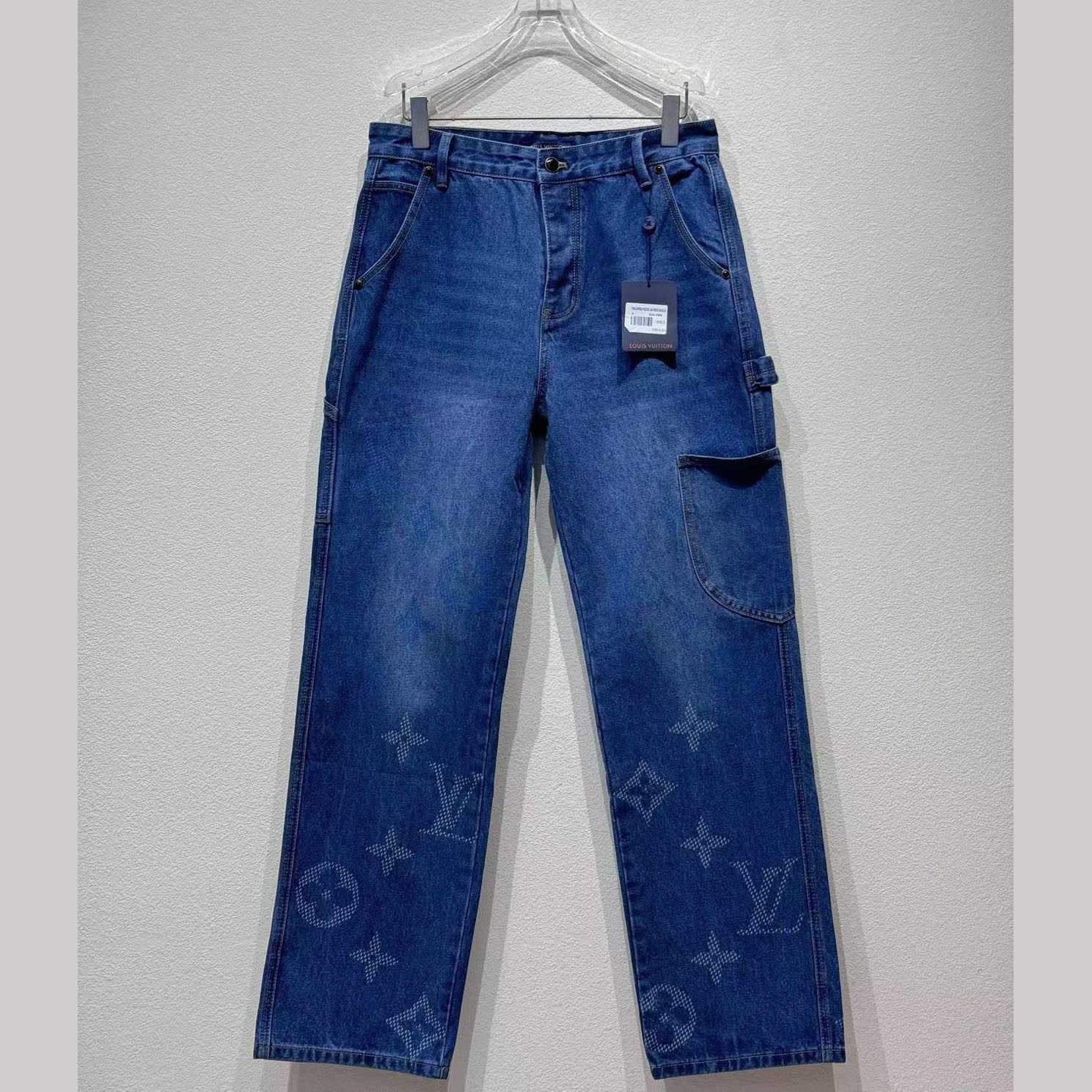 Louis Vuitton Monogram Denim Workwear Pants   1AIJUF - DesignerGu